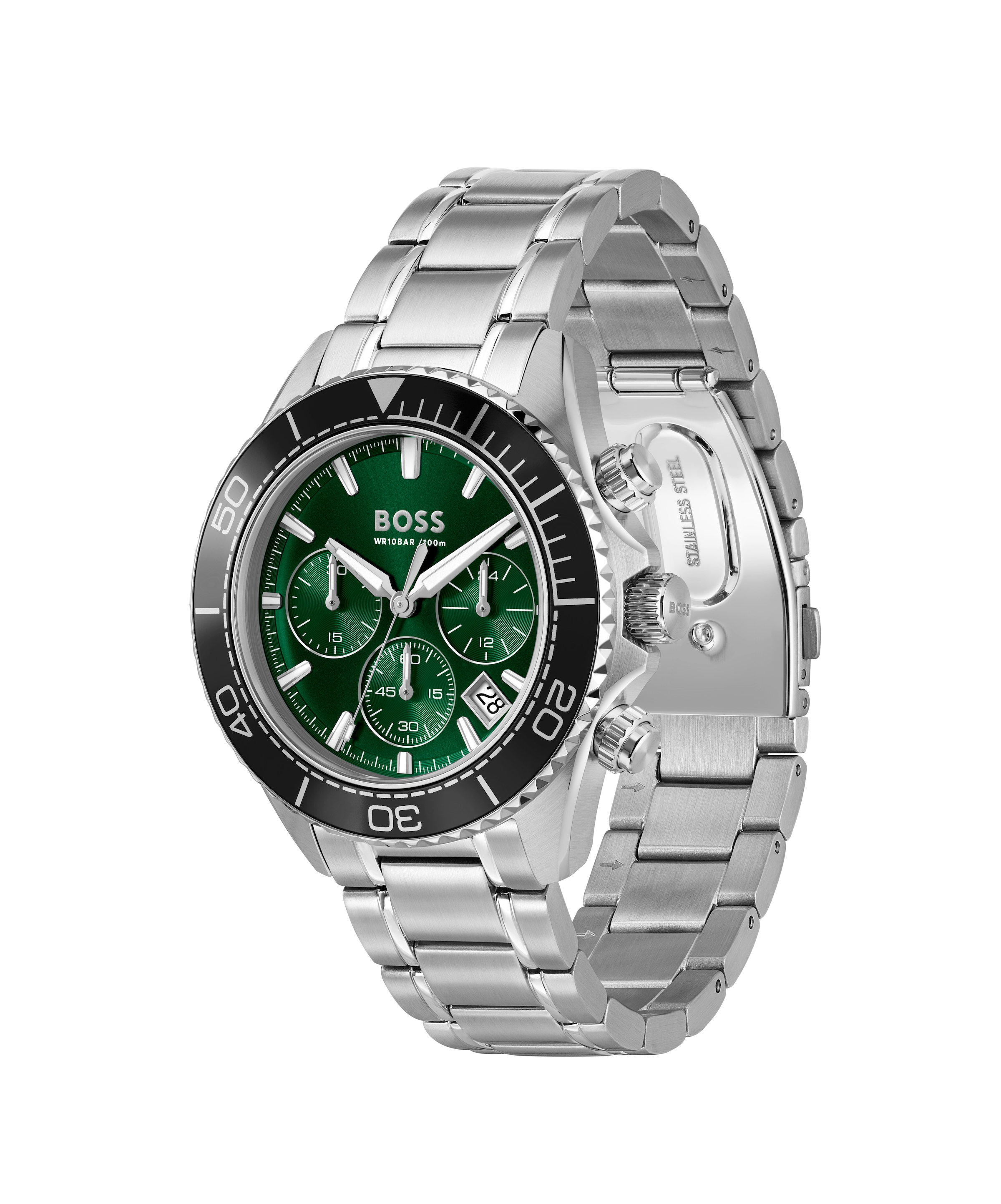 BOSS Chronograph »SEALINER« Quarzuhr, Armbanduhr, Herrenuhr, Edelstahlarmband, analog, Tag