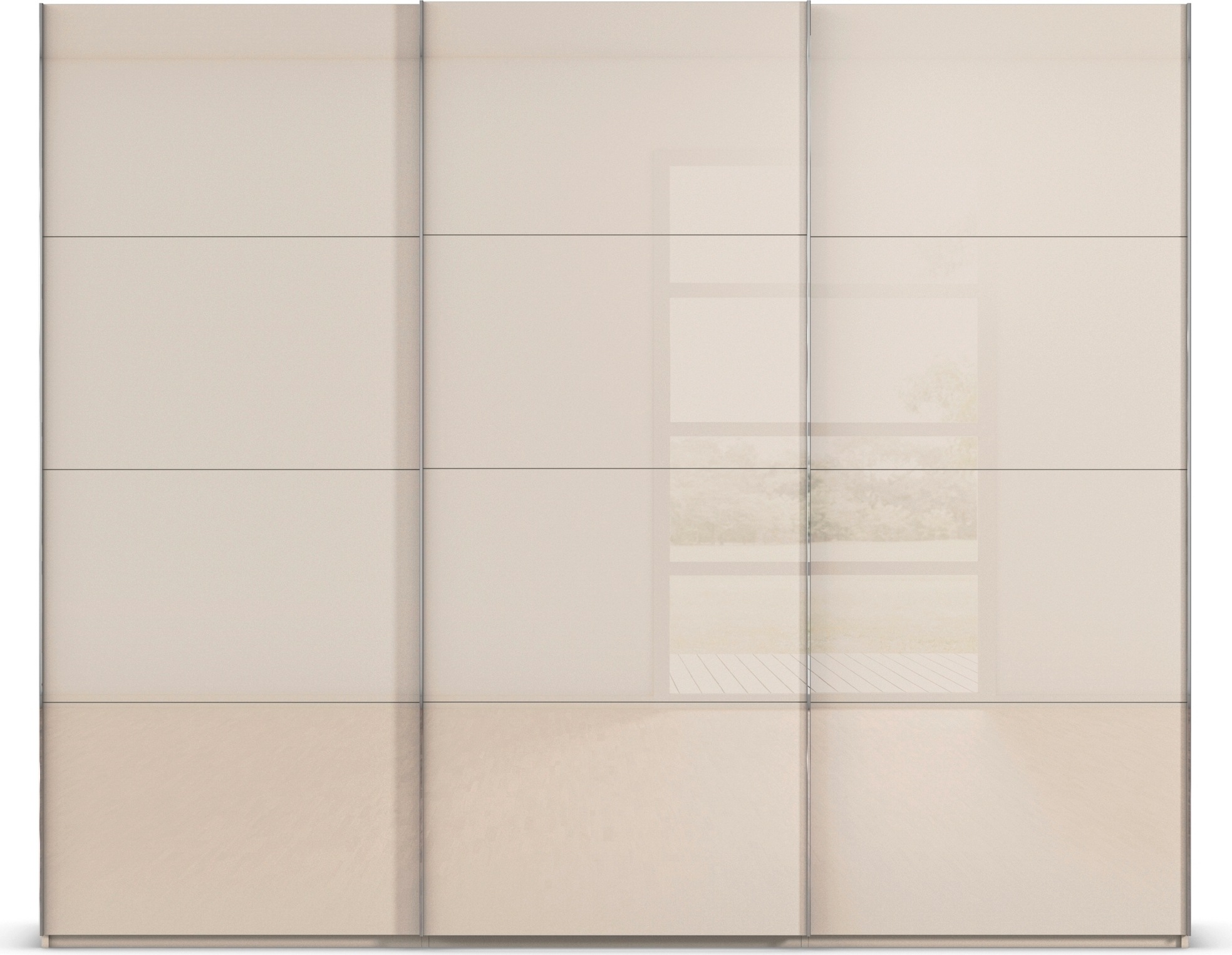 rauch Schwebetürenschrank »Kleiderschrank Schrank Garderobe Schlafzimmerschrank SCALE-FYRA«, edle viergeteilte Türen mit Glas-Front viele Farben MADE IN GERMANY