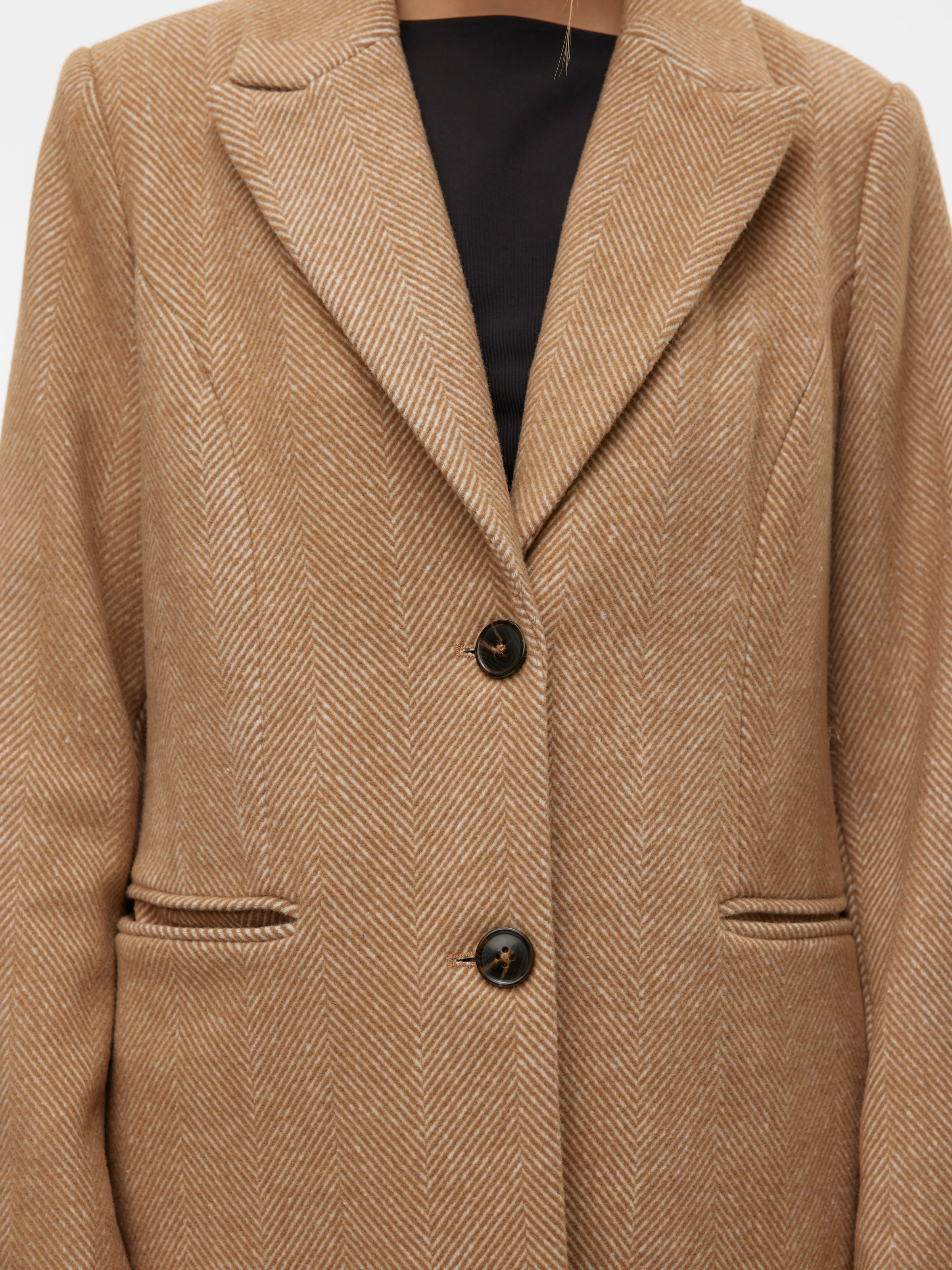 Vero Moda Langmantel »VMBLAZA HERINGBONE LONG WOOL COAT GA BOO«