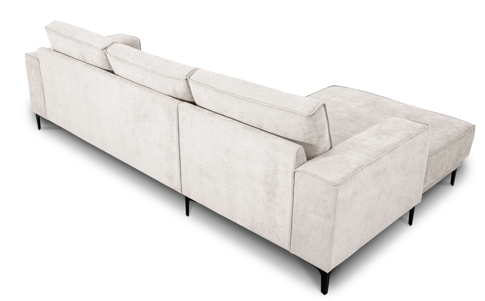 OTTO home Ecksofa »Polsterecke Oland, Struktur, Flachgewebe, Luxus-Microfaser, Boucle« L-Form, 280 cm, Wellenunterfederung, Skandi-Design, Metallfüße