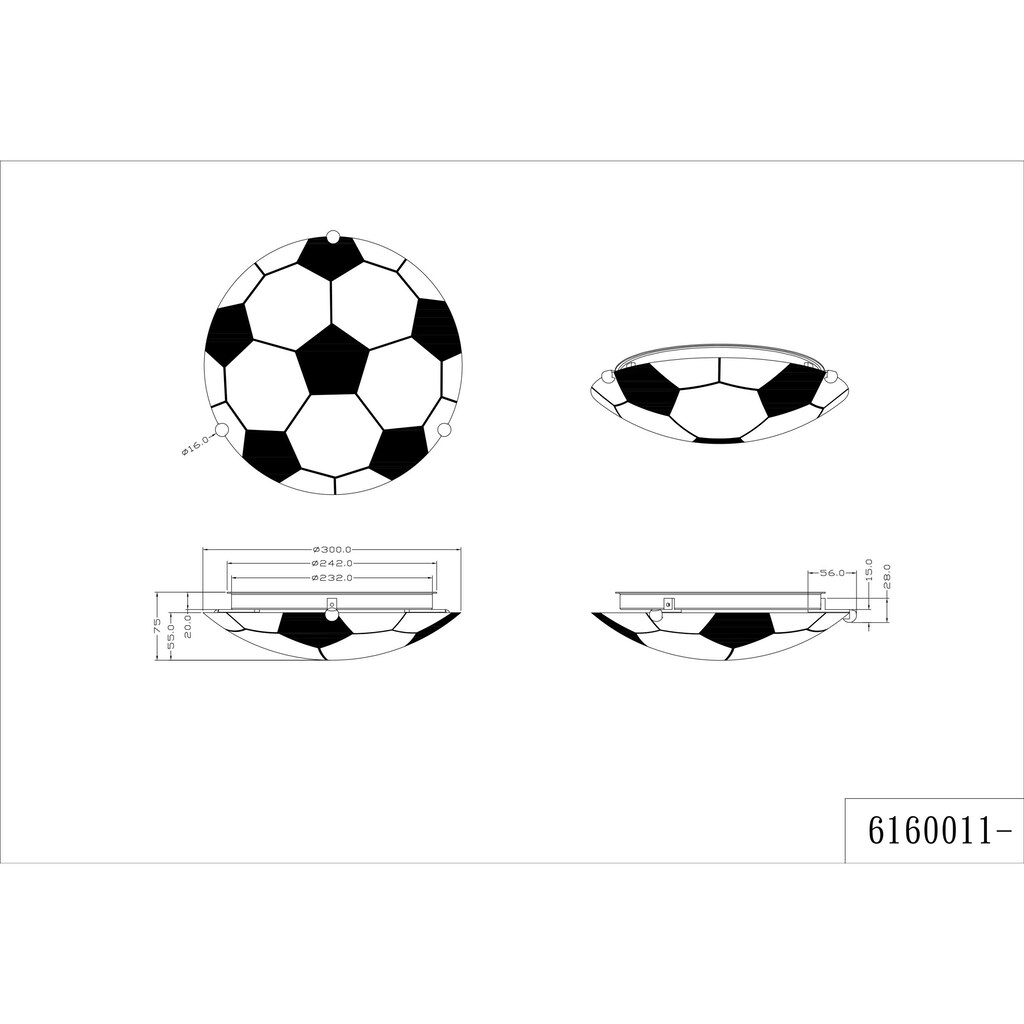 TRIO Leuchten Deckenleuchte »Fußball«, E27, Deckenlampe