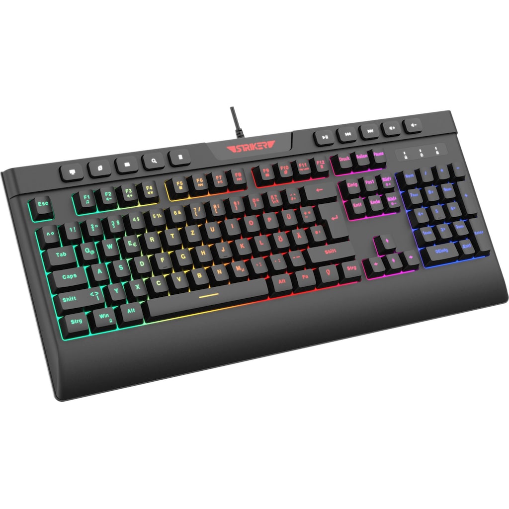 Hyrican Gaming-Tastatur »Striker ST-GKB8115 (Anti-Ghosting, Multimedia-Tasten, RGB)«, (Fn-Tasten-USB-Anschluss-Multimedia-Tasten)