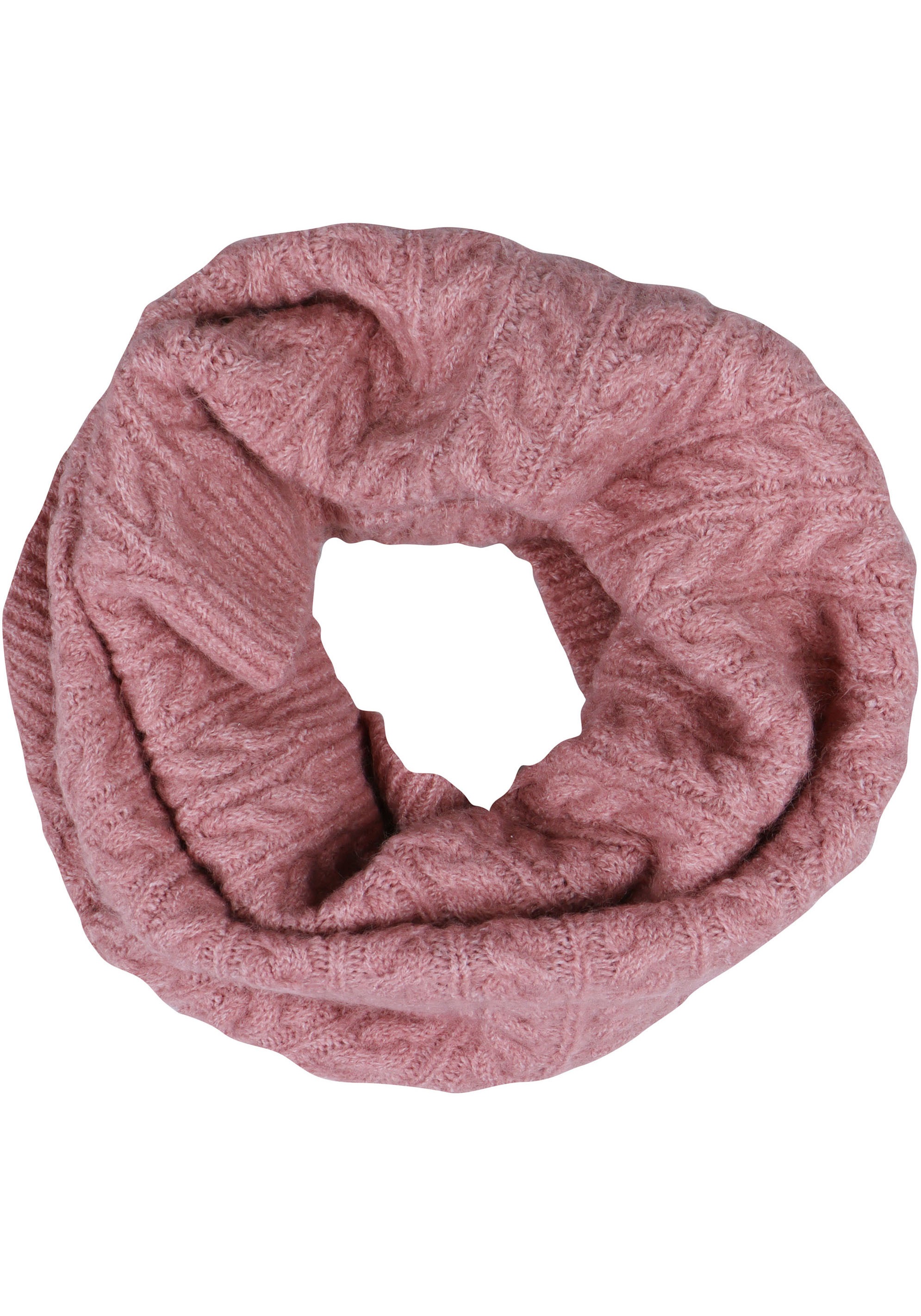 Capelli New York, Damen, Loop, old rose, old rose, Rundschal mit Zopfmuster