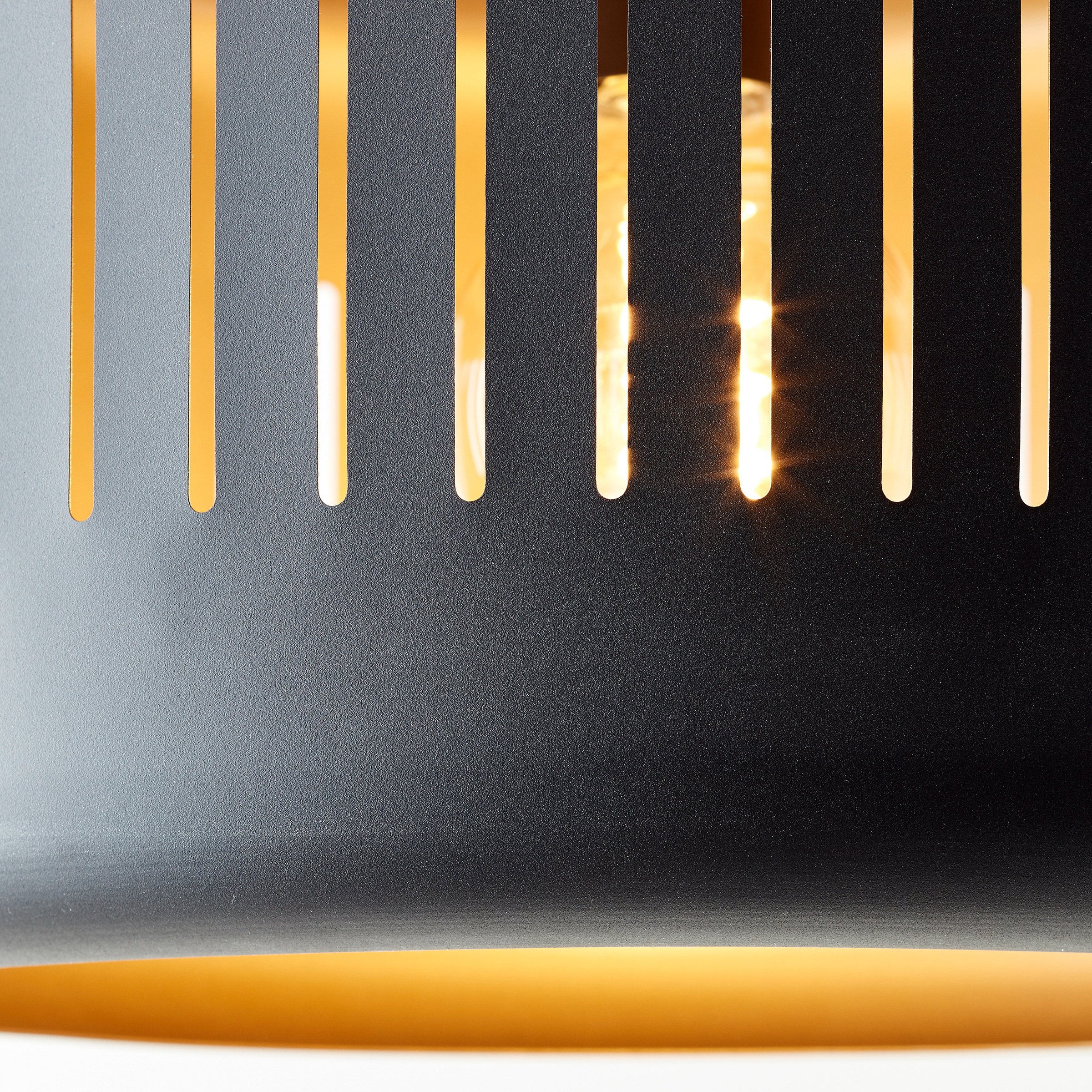 Brilliant Pendelleuchte »Tyas«, 1 flammig, Leuchtmittel E27 | ohne Leuchtmittel, 120 x 38 cm, 1 x E27, kürzbar, Metall, schwarz/goldfarben