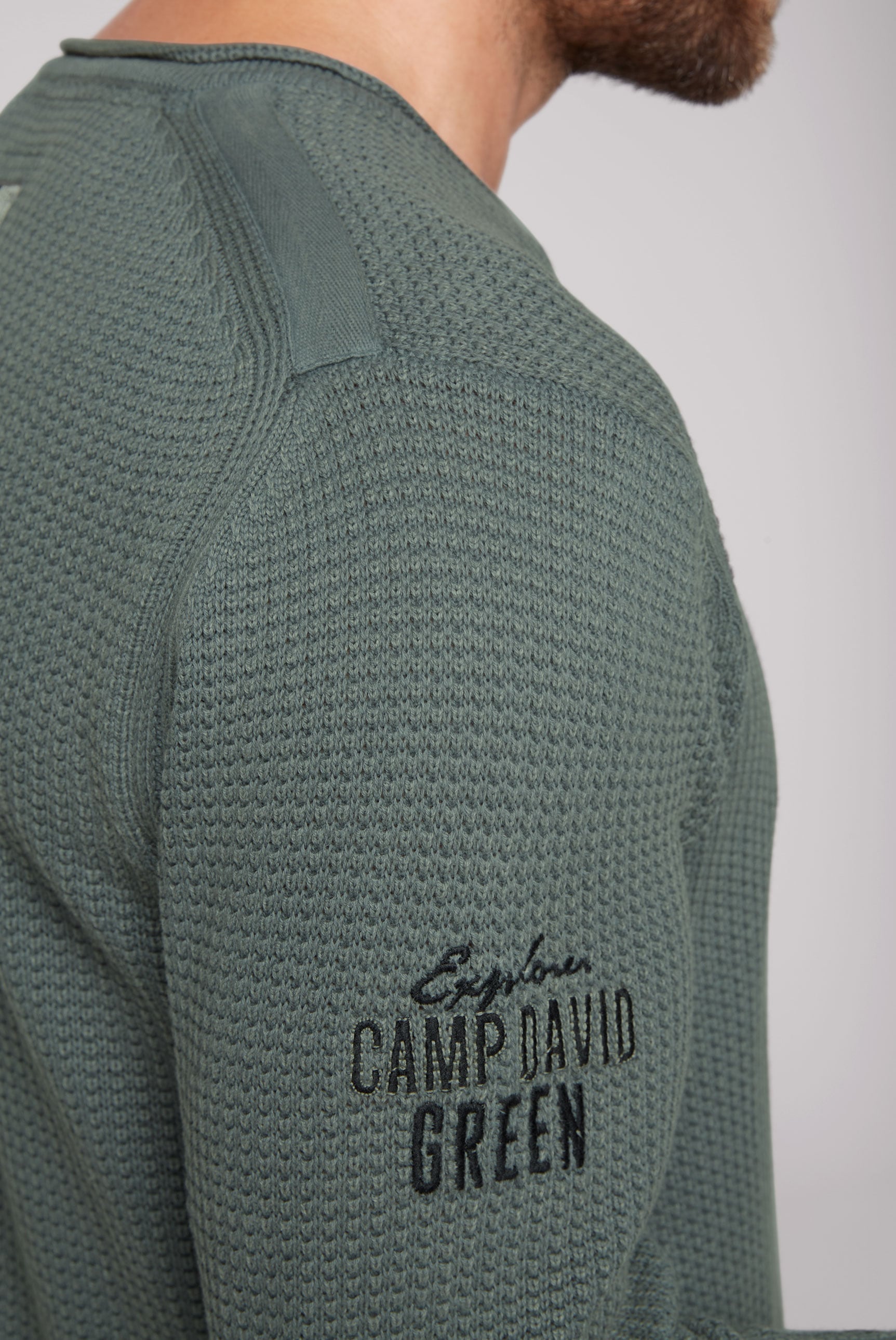 CAMP DAVID Strickpullover, mit Logo Print