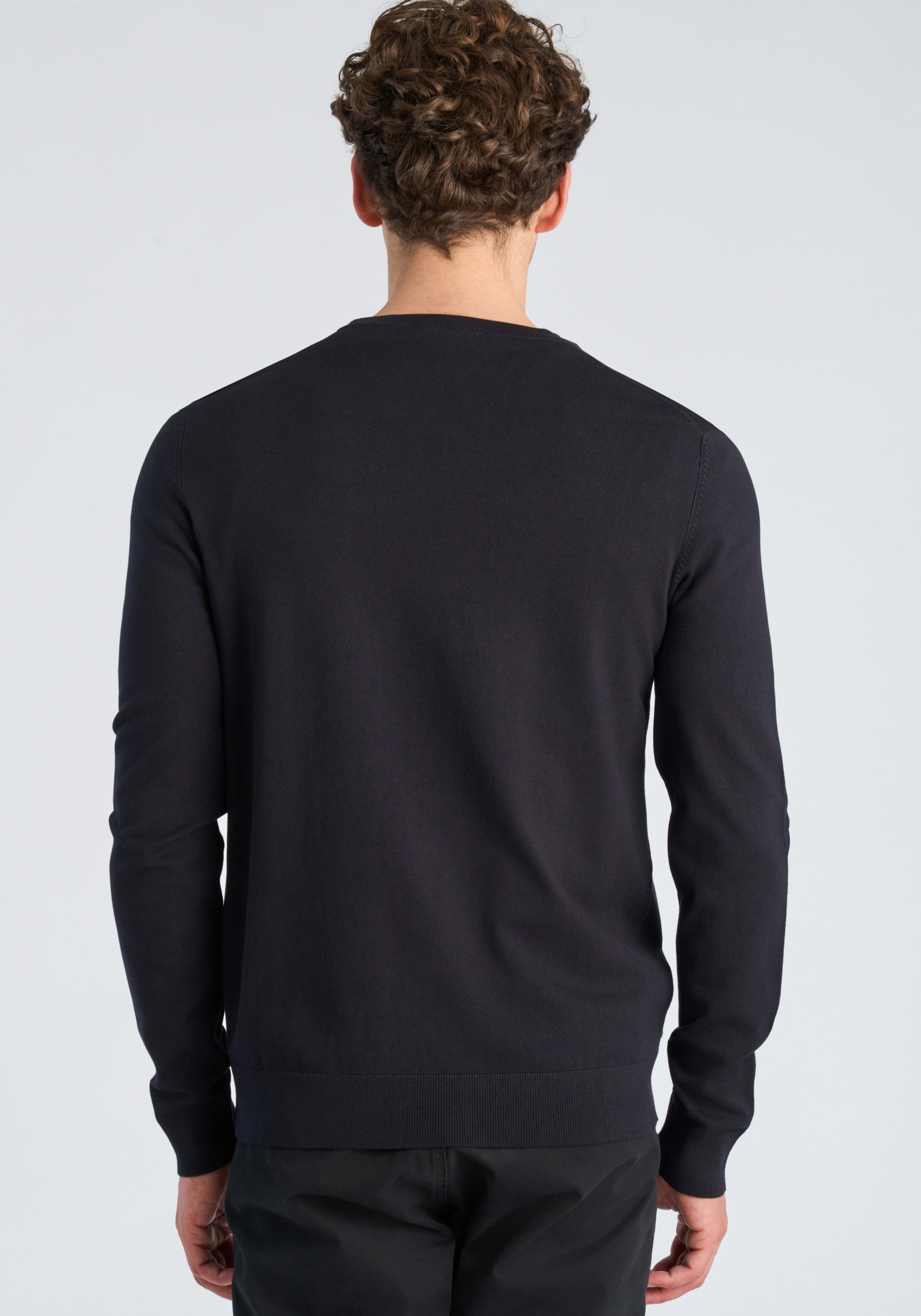 LINDBERGH Strickpullover mit Rundhals / Viskose / unifarben