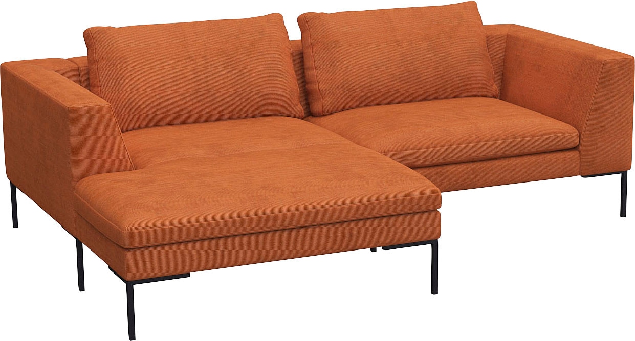 FLEXLUX Ecksofa »Loano, superbequemer Sitzkomfort durch Kaltschaum im Sitz, L-Form«, modernes Sofa, frei im Raum stellbar, lose Kissen, hoher Fuß
