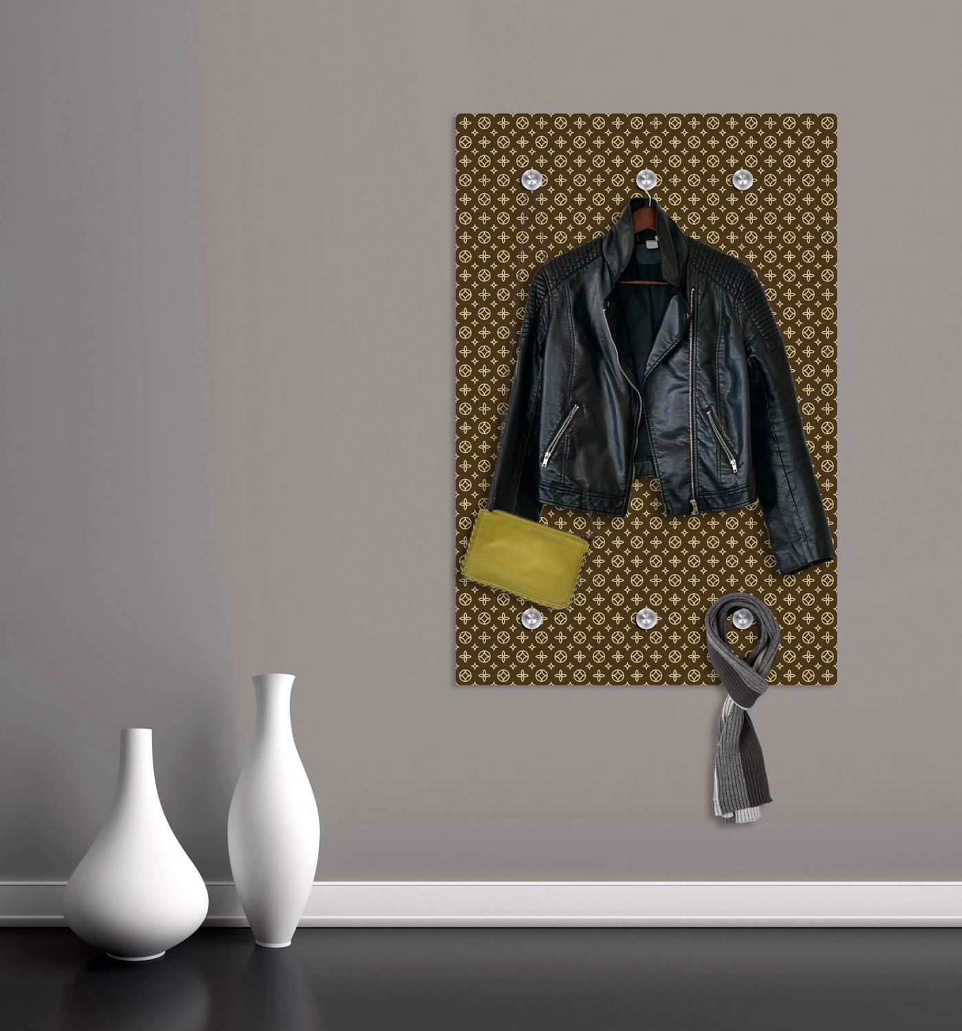 queence Garderobenleiste »Muster«, mit 6 Haken, 80 x 120 cm
