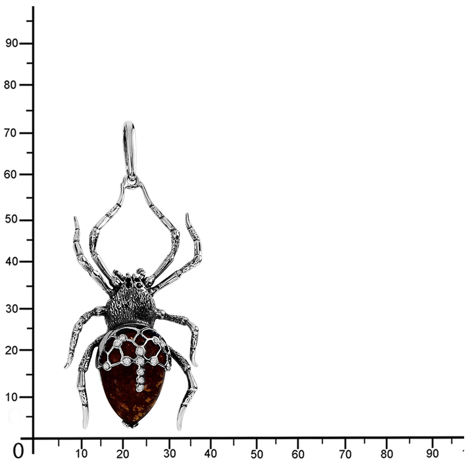 OSTSEE-SCHMUCK Kettenanhänger »- Spinne - Silber 925/000 - Bernstein&Schmuckstein«