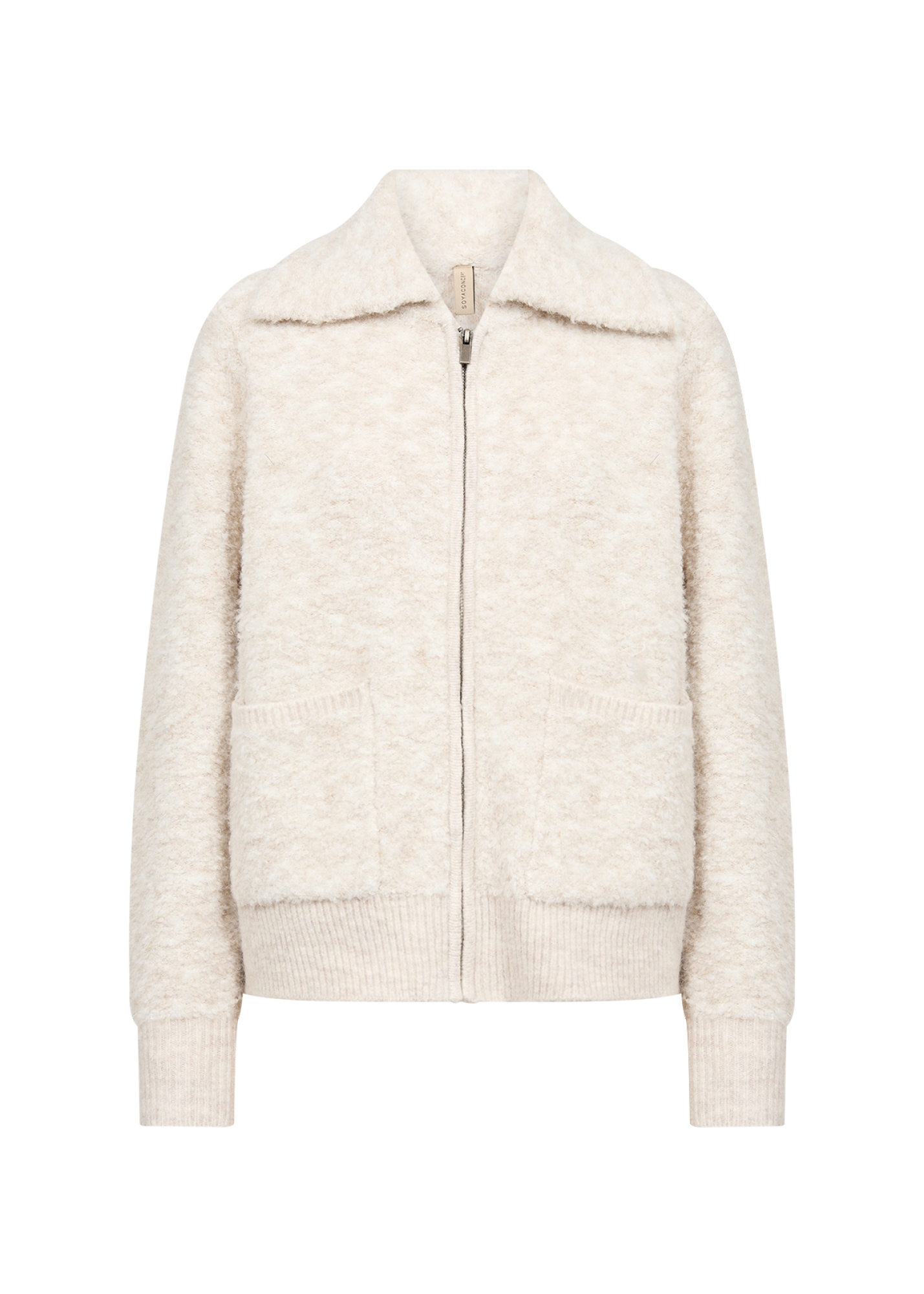 soyaconcept Strickjacke »SC-VENCHE 4« Materialmix, mit Kragen und Reißverschluss, Eingrifftaschen