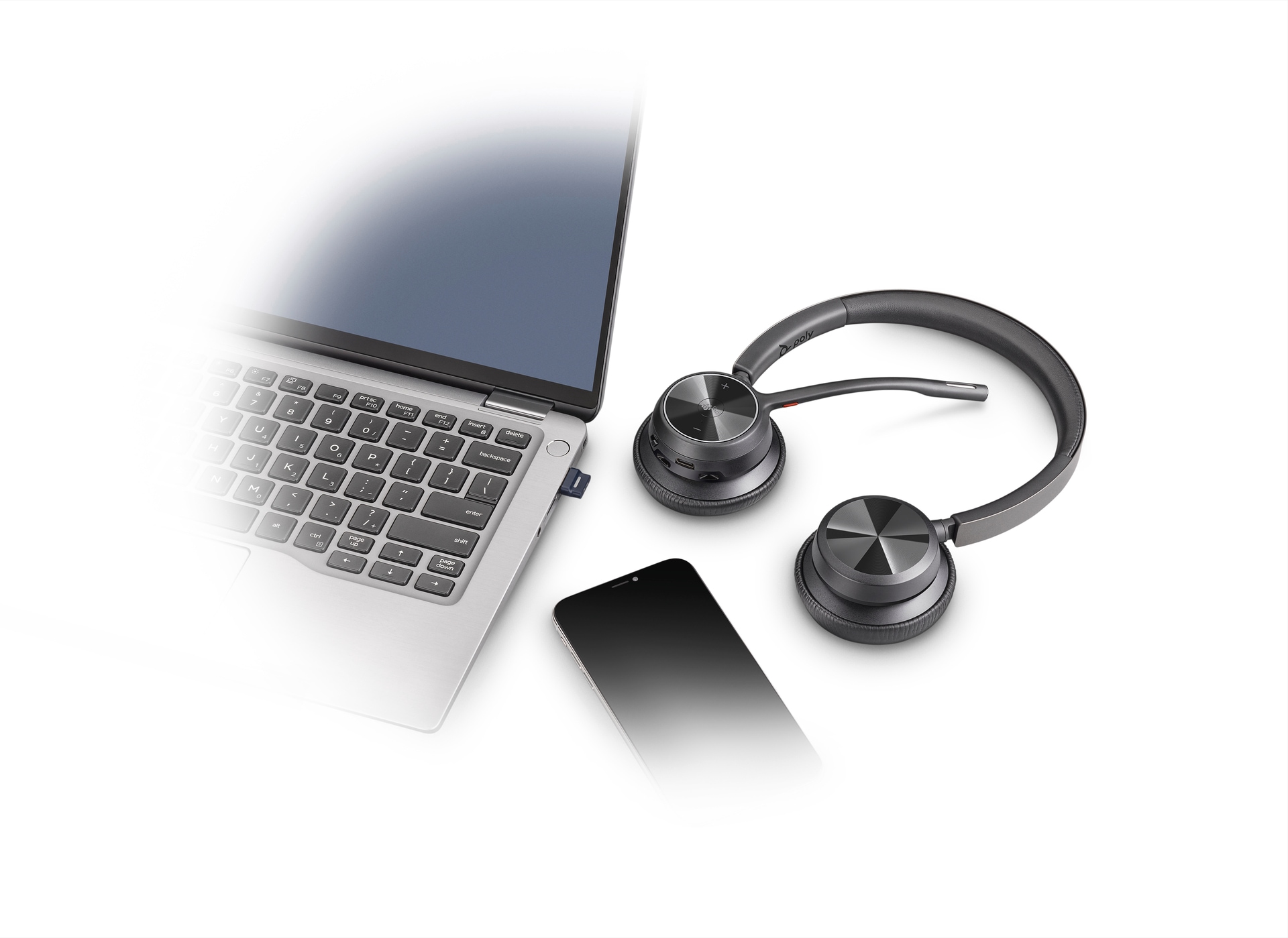bei A2DP Bluetooth, Teams-Kompatibilität«, Wireless-Headset Headset und Plantronics »Bluetooth online Noise-Cancelling Voyager 4320 UNIVERSAL mit USB-A/C