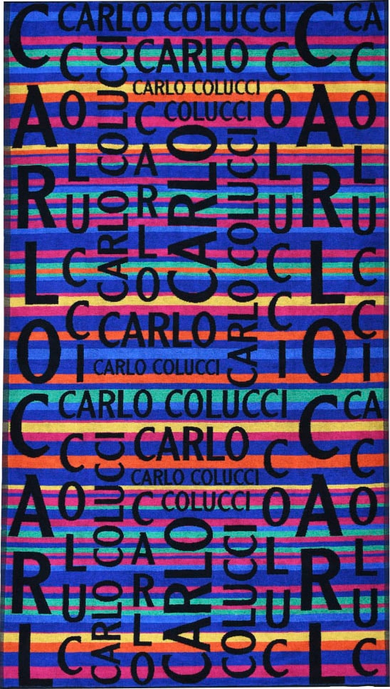 CARLO COLUCCI Strandtuch »Matteo«, (1 St., Strandtuch 100 x 180 cm), in auffälliger Jacquard-Optik und Carlo Colucci Schriftzügen