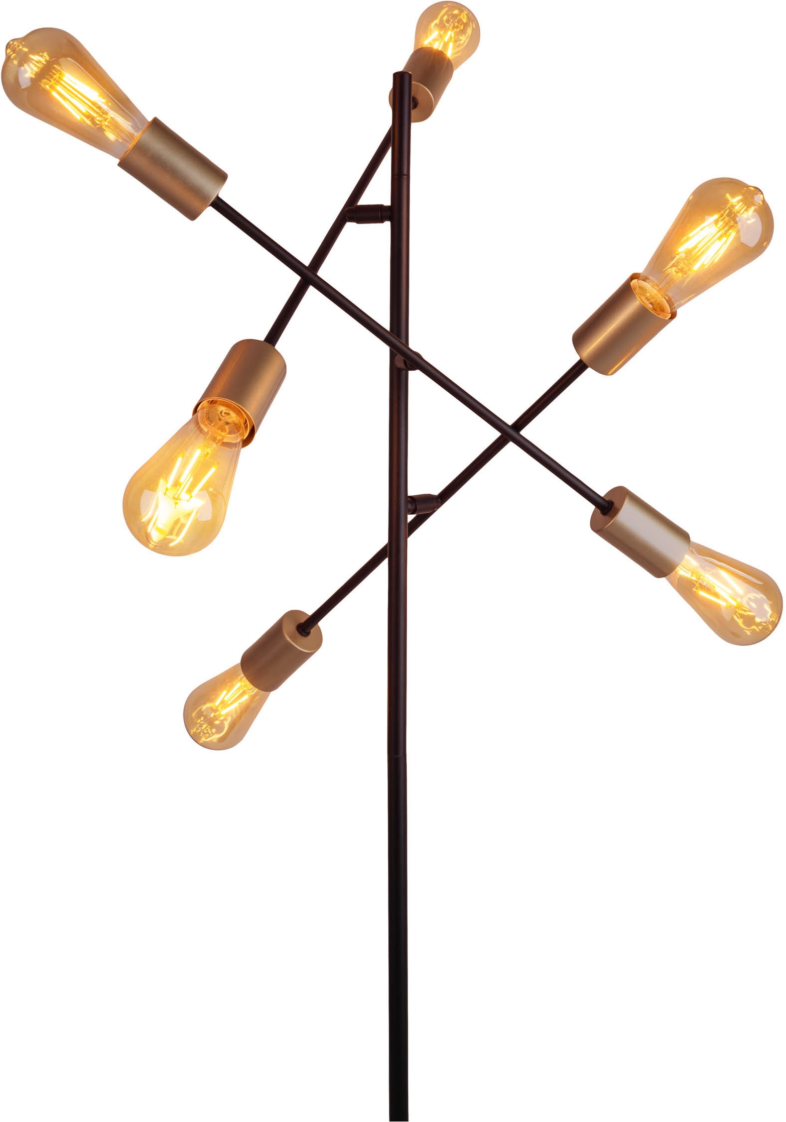 näve Stehlampe »Modo« E27 1 Stk. E27 max. 40W, incl. Tippschalter/Fußschalter, Farbe: schwarz, gold