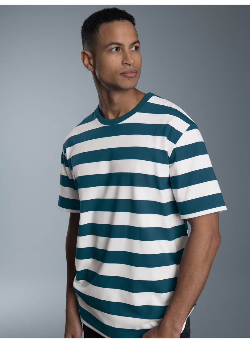 Trigema T-Shirt »TRIGEMA Heavy T-Shirt mit Ringelmuster«, (1 tlg.)