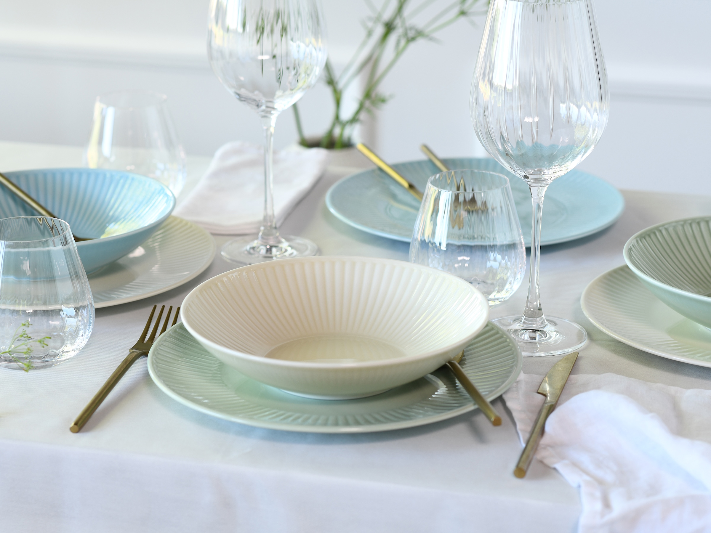 CreaTable Tafelservice »Valencia Pastell, Tafel-Service 12-tlg« Teller Set, Elegant, Boho Chic