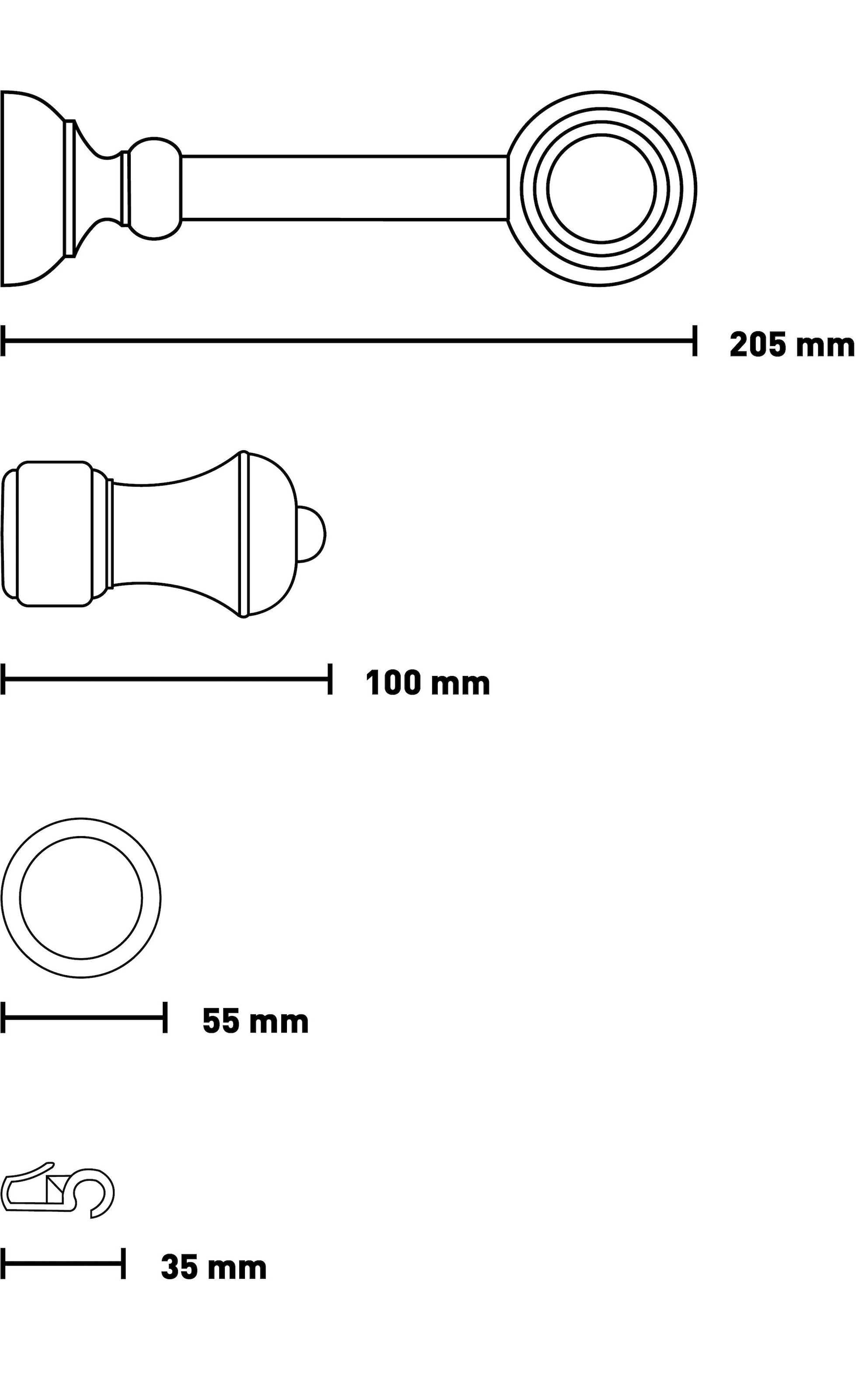 SN DECO GROUP Gardinenstange »Ares«, 1 läufig-läufig, Fixmaß