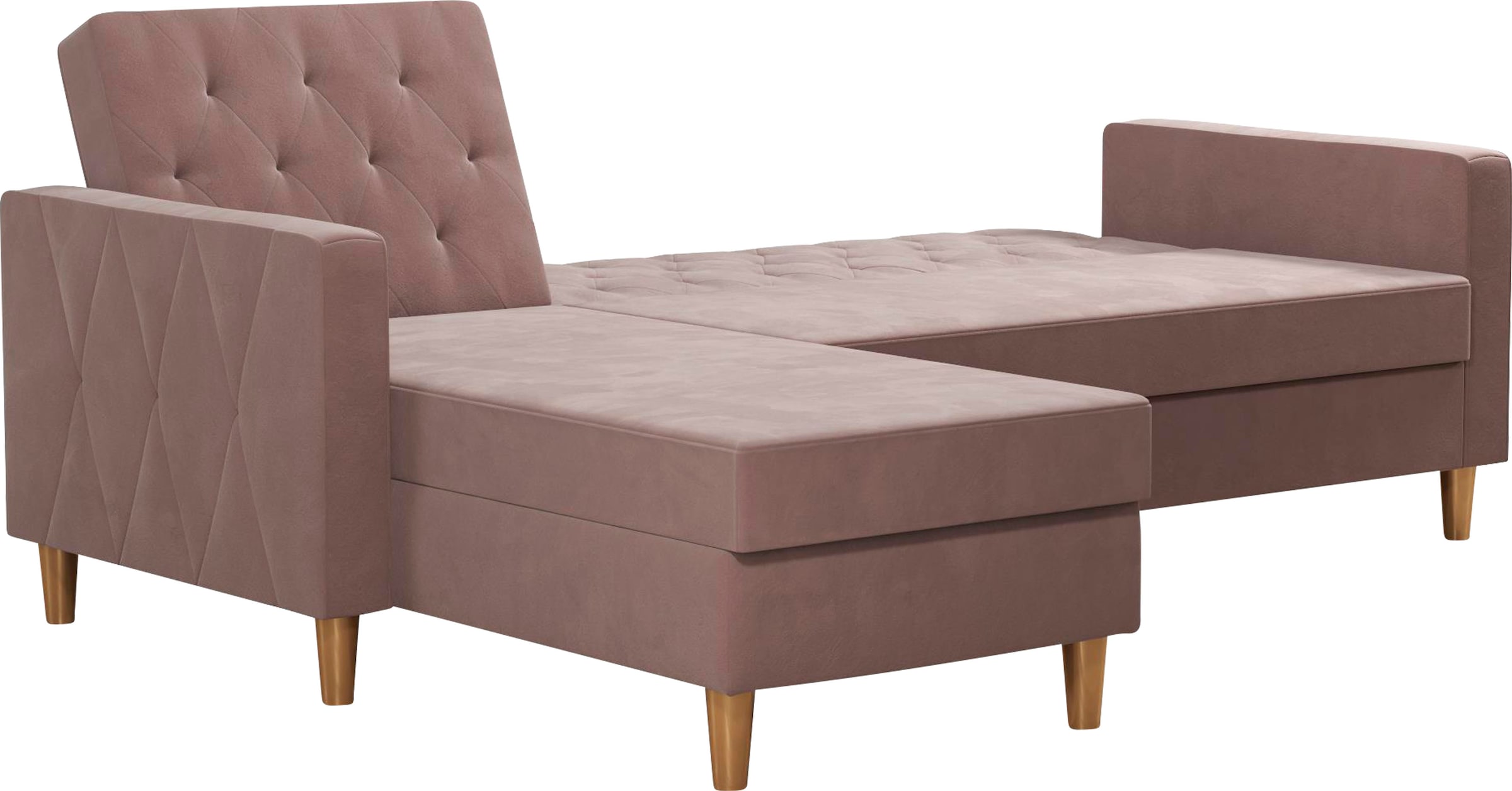 CosmoLiving by Cosmopolitan Ecksofa »Liberty, L-Form,« mit Schlafffunktion, Recamiere beidseitig montierbar, Sitzhöhe 43 cm