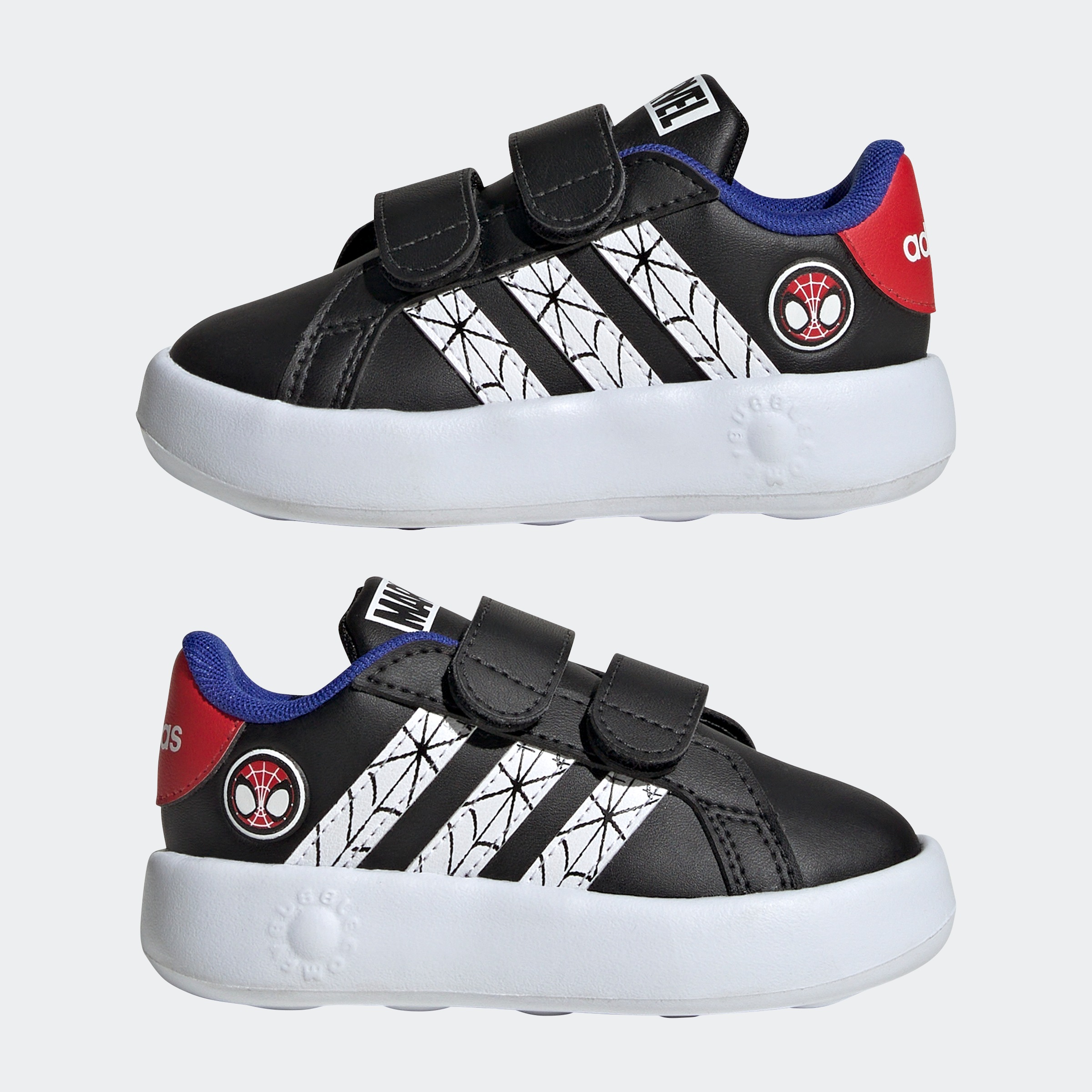 adidas Sportswear Klettschuh »ADIDAS MARVEL SPIDER-MAN KIDS GRAND COURT SCHUH«, Design auf den Spuren des adidas Superstar, für Kinder