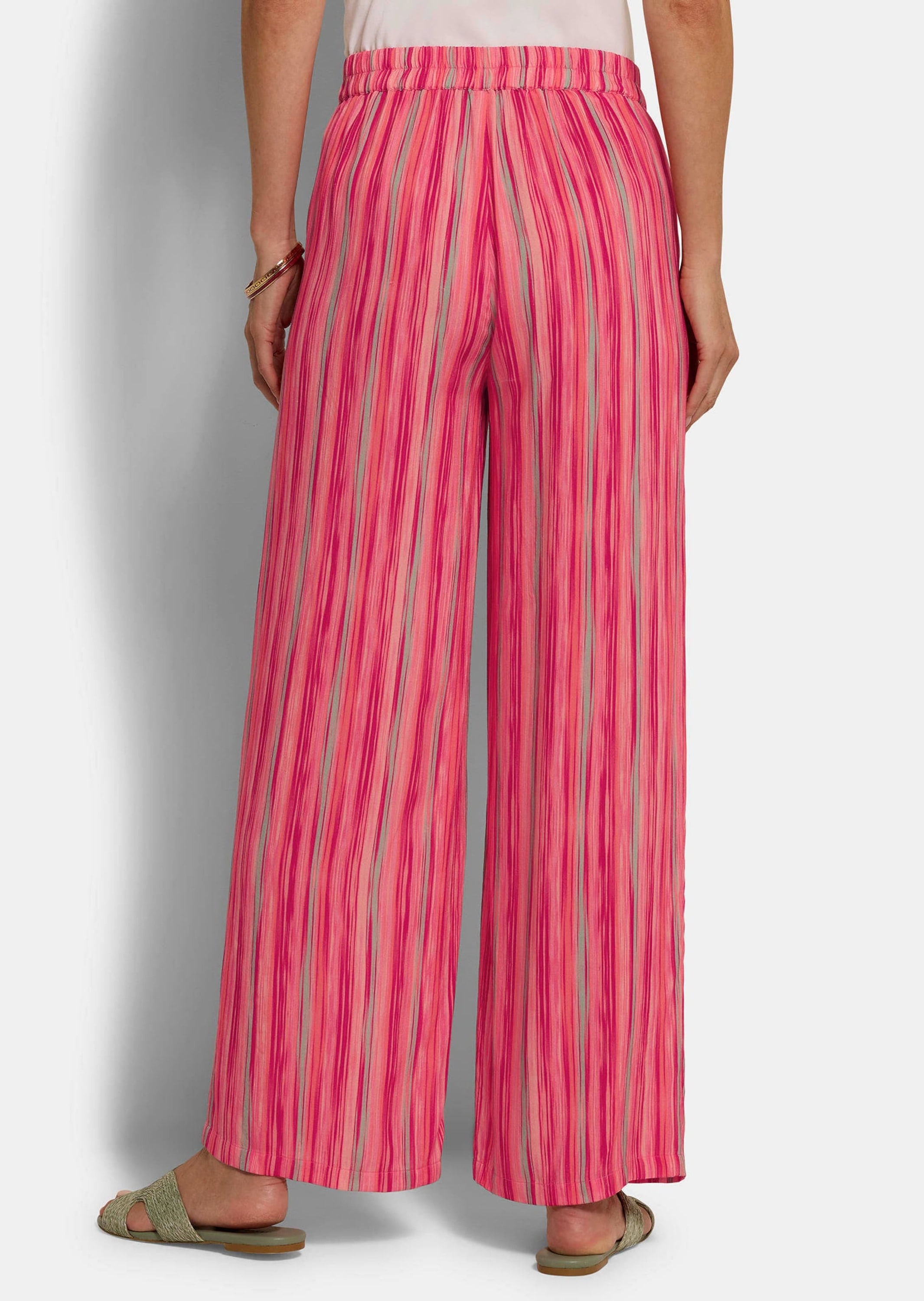 GOLDNER Stoffhose »Kurzgröße Palazzohose VERA mit Längsstreifen«