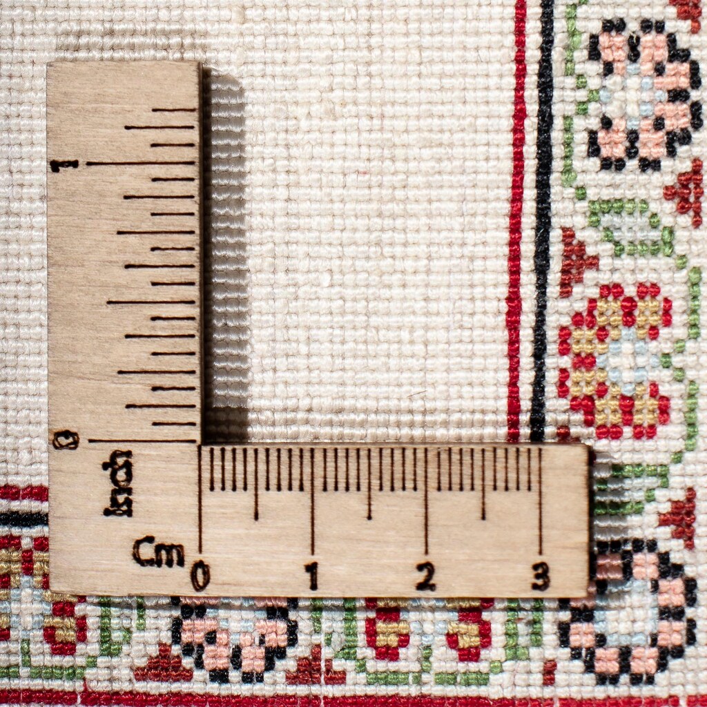morgenland Seidenteppich »Seidenteppich - Ghom Seide - Premium - 41 x 31 cm - beige«, rechteckig