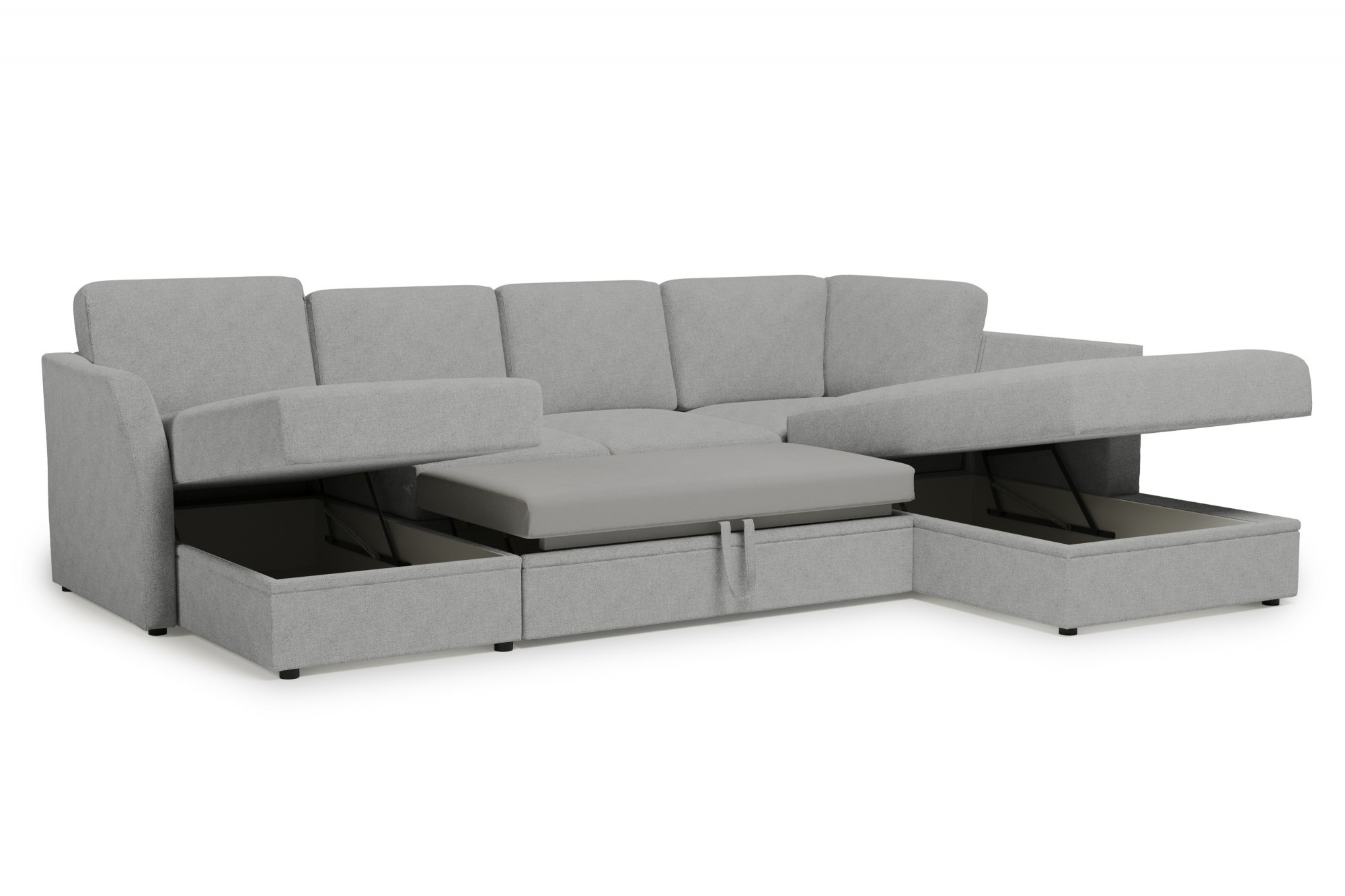 Home affaire Wohnlandschaft »Lavars Schlafsofa«, mit Bettfunktion und Stauraum, in zwei verschiedenen Bezugsqualitäten