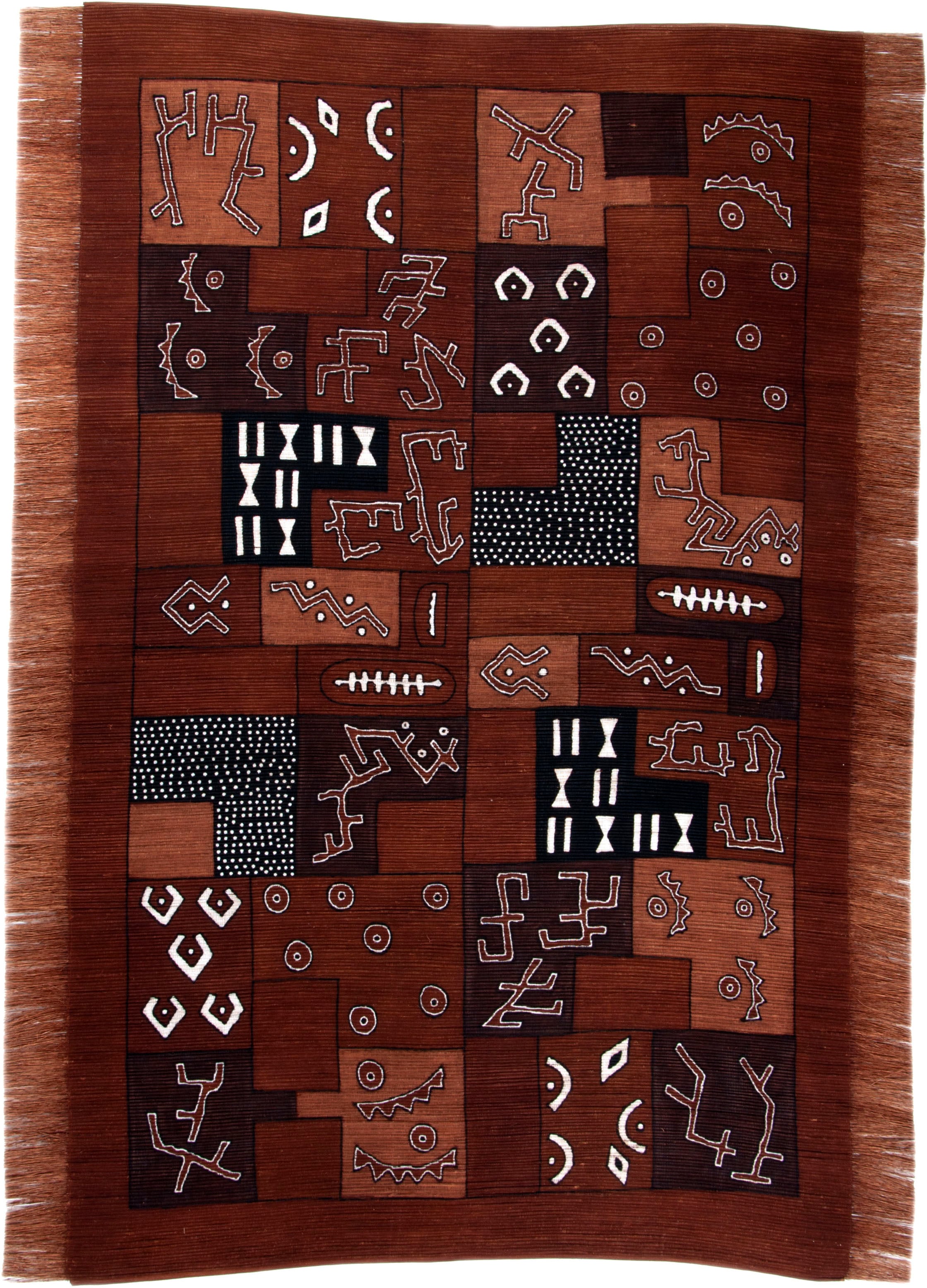 DIE HAUSKUNST Teppich »Yorodian Fileli« rechteckig 4 mm Höhe Flachgewebe, handgewebt, mit Fransen