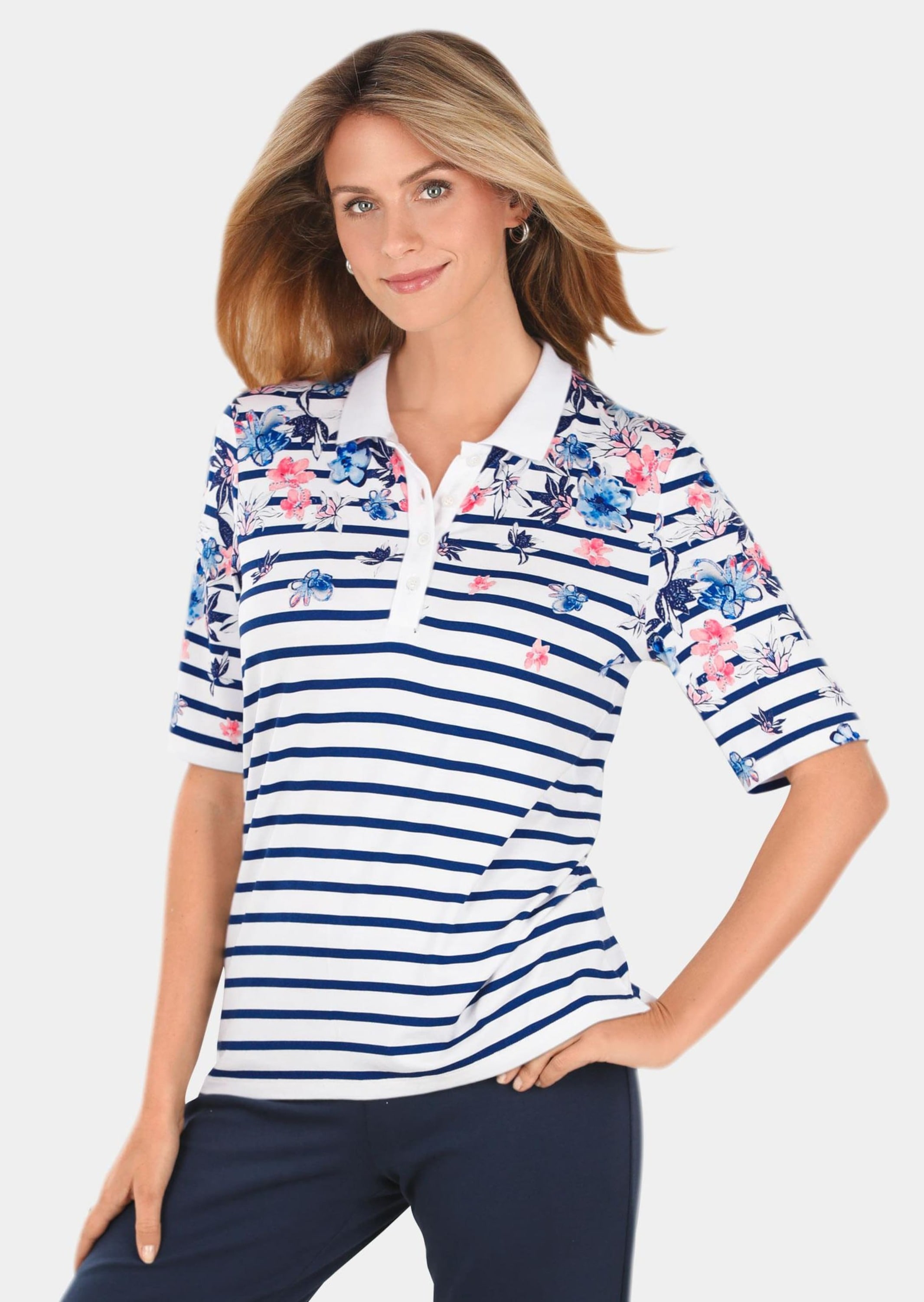 GOLDNER Poloshirt »Druck-Poloshirt Hautangenehmes Druck-Poloshirt«