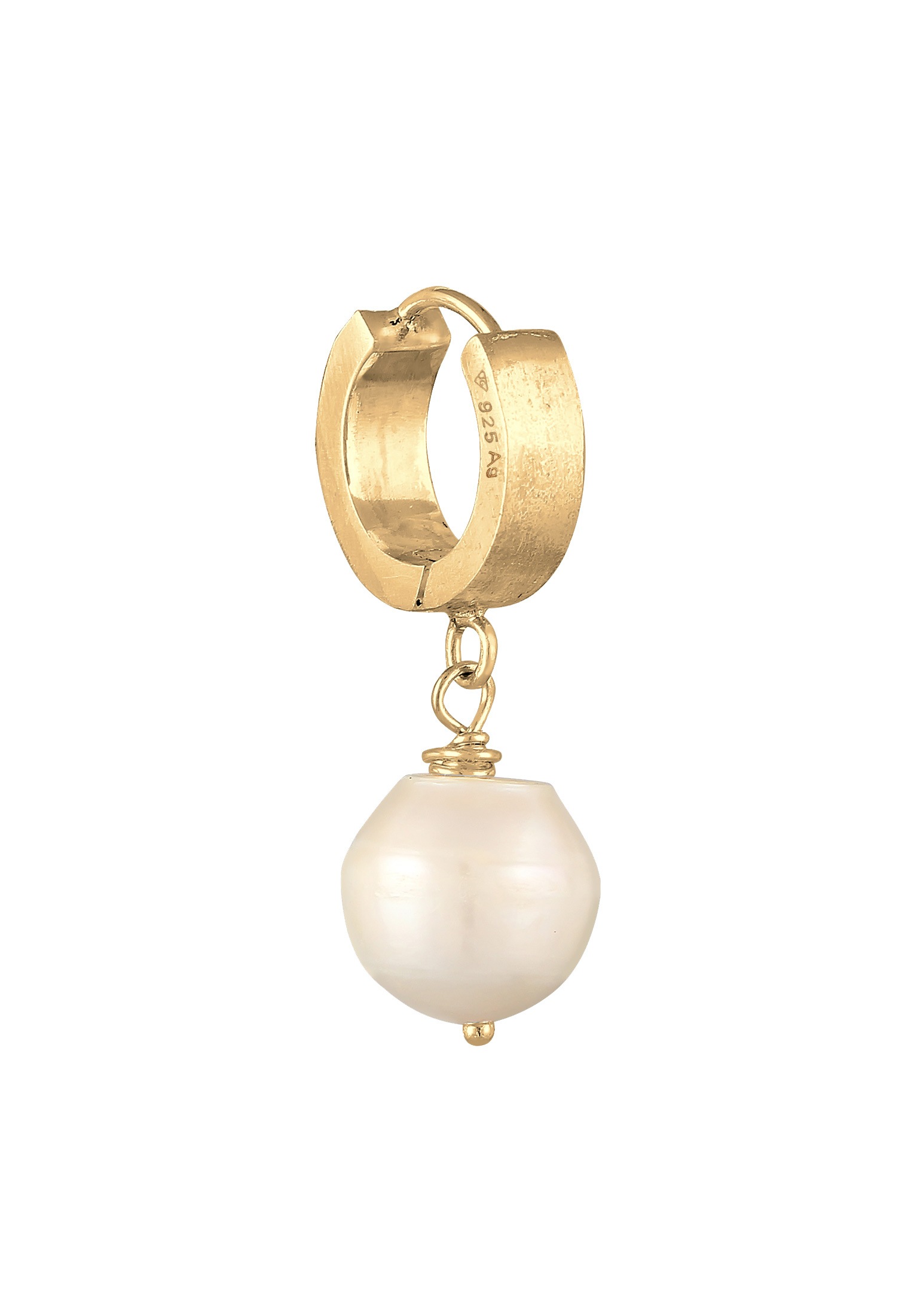 Kuzzoi Paar Creolen »Ohrringe Herren Single Creole mit Perle 925 Sterling Silber«