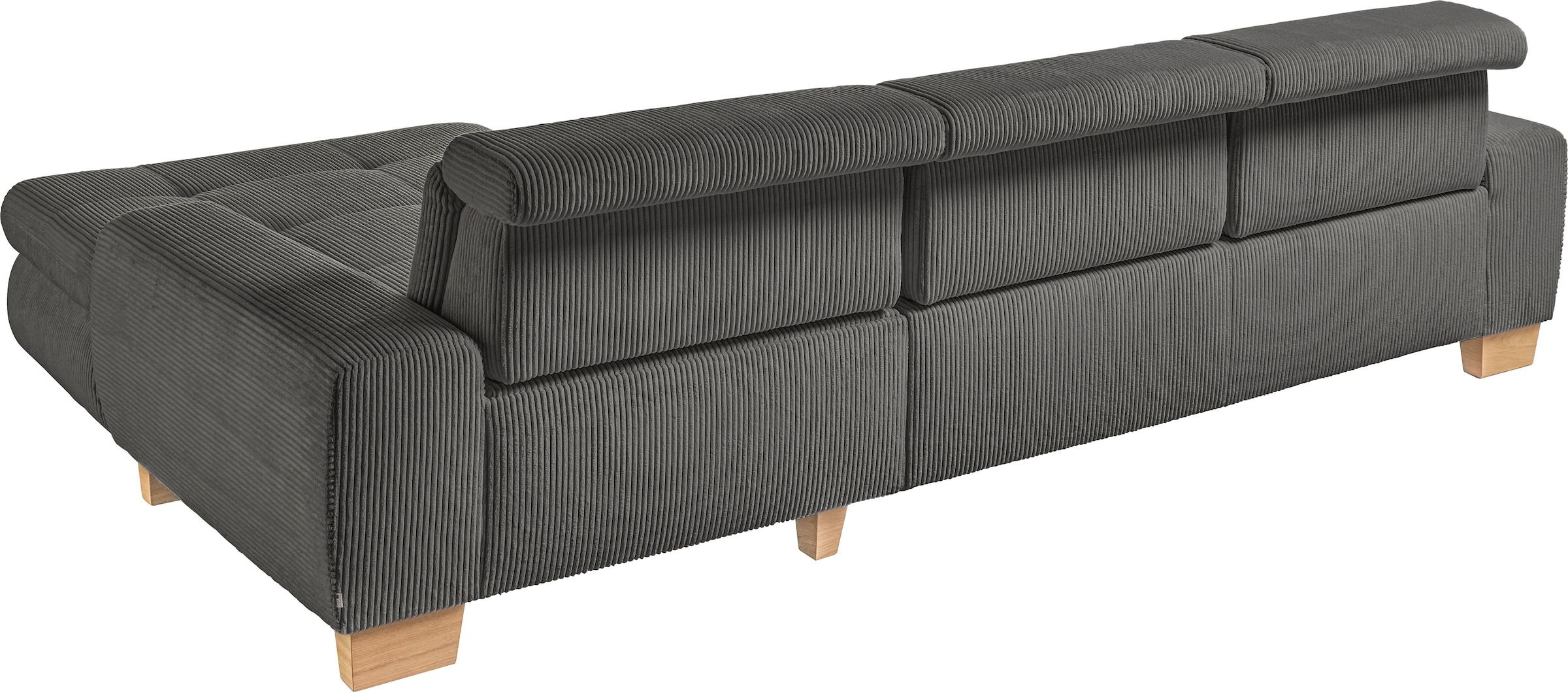 set one by Musterring Ecksofa »SO 3400 Sitzhöhe 47cm oder 49cm, Sitztiefe verstellbar, B/T: 307/195cm«, whlw. mit Funktion, Kaltschaum, in Cord, lind, Sitzhöhe 47