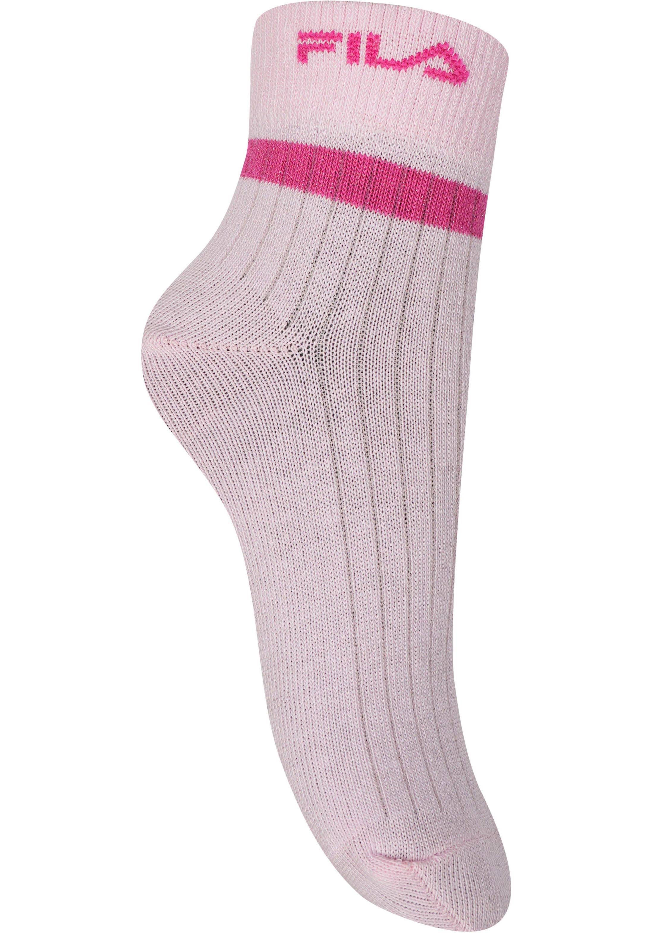 Fila Kurzsocken »JUNIOR GIRL QUARTER SOCKS«, (6 Paar), schlichtes Design mit dezentem Logo, feine Rippenstruktur