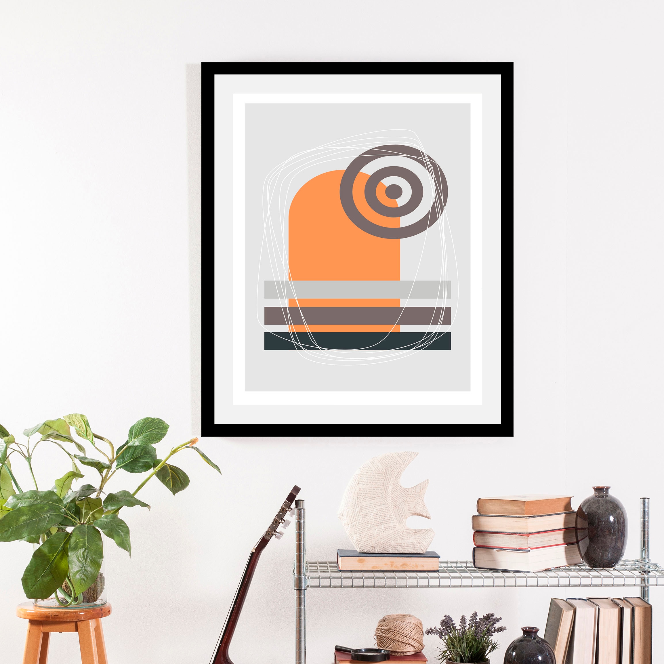 queence Bild »Fia«, Abstrakt-Kunst-Figuren, (1 St.), HD Premium Poster-Druck inkl. Holzrahmen