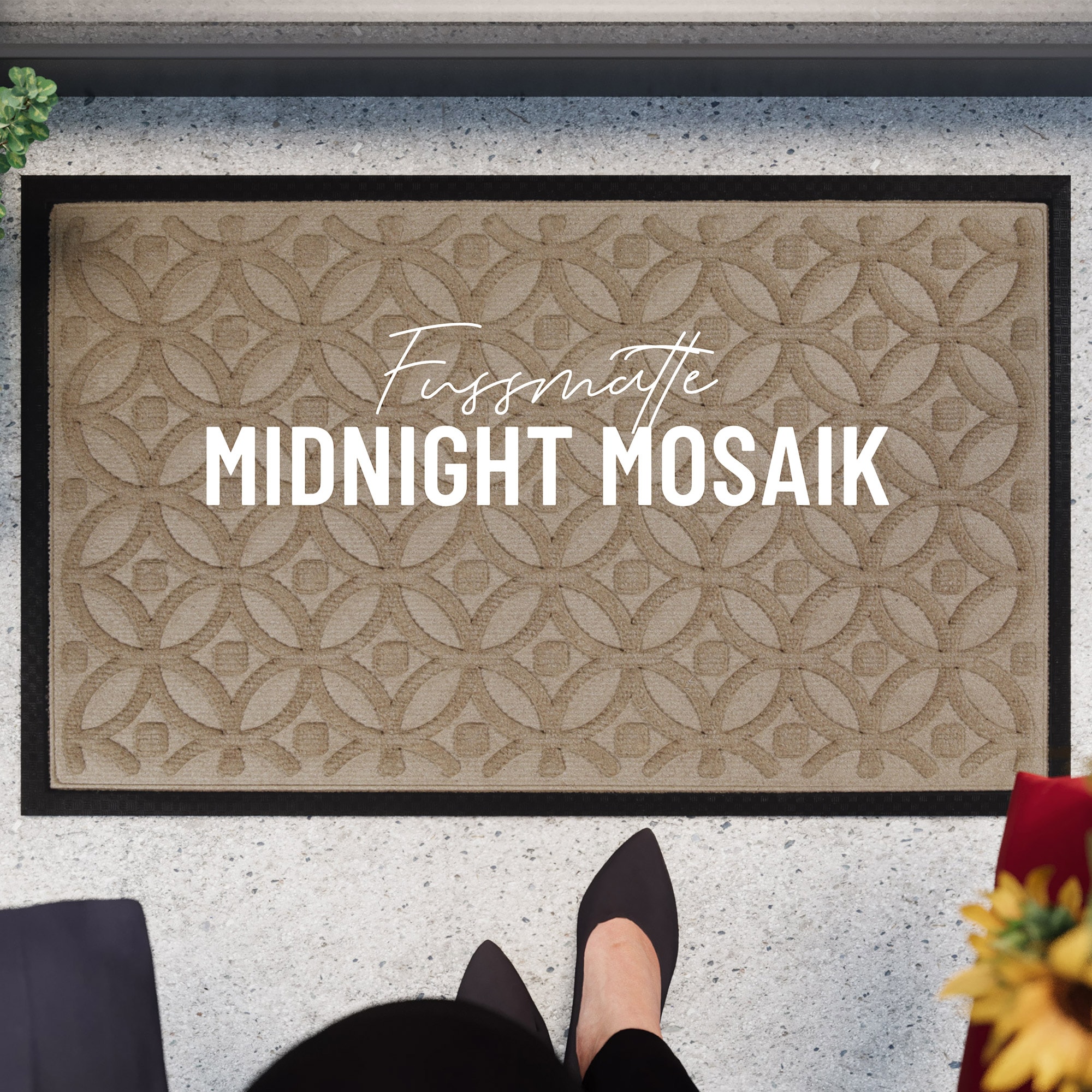 Wecon home Fußmatte »Midnight Mosaic« rechteckig 4 mm Höhe pflegeleicht, rutschfest, Ornamente, Innen & Außen, Schmutzfangmatte