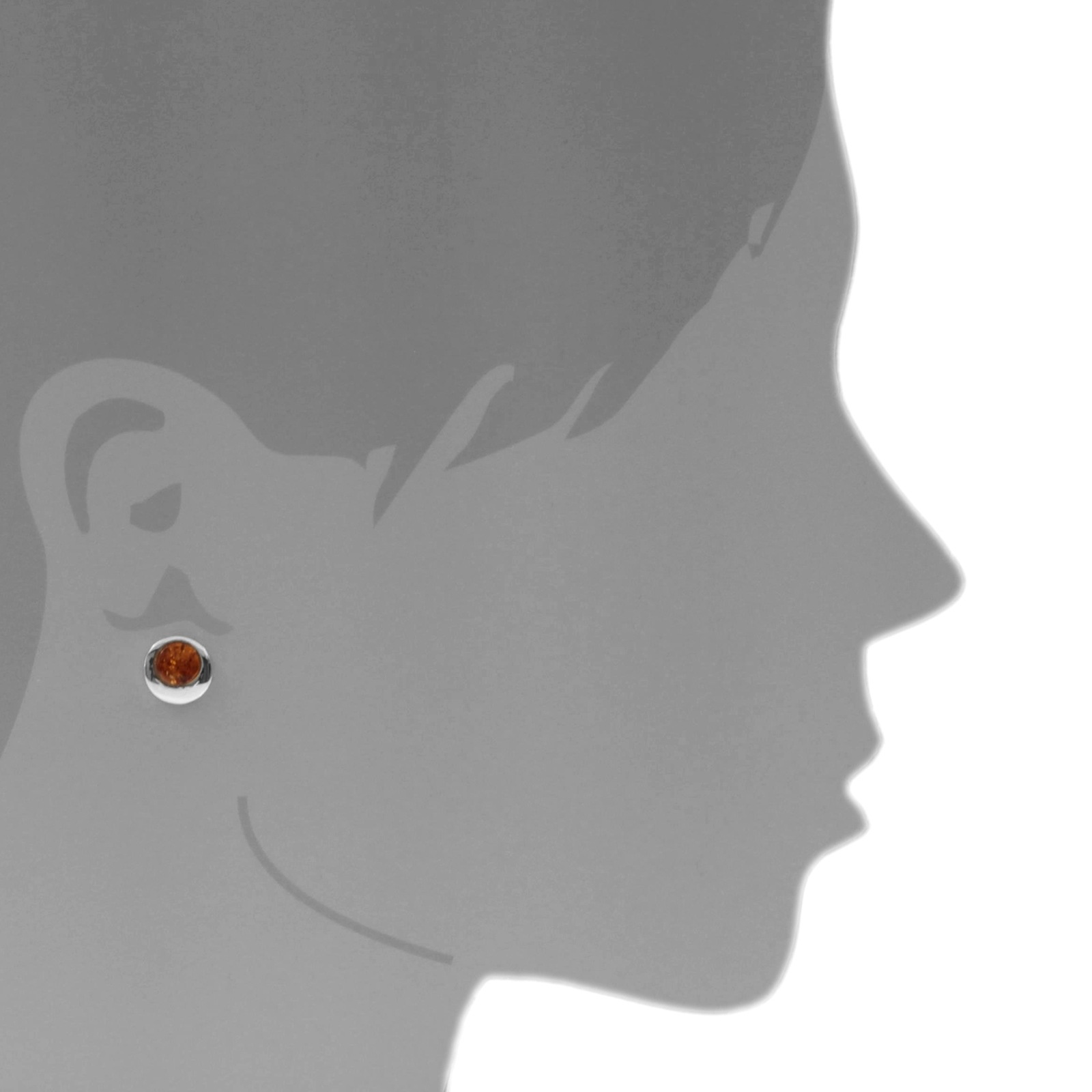 OSTSEE-SCHMUCK Paar Ohrstecker »- Alina poliert - Silber 925/000 - Bernstein«