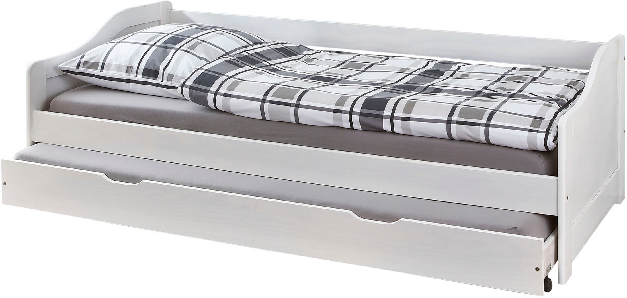 Möbilia Einzelbett 3 Stk. tlg. inklusive Schublade auf Rollen