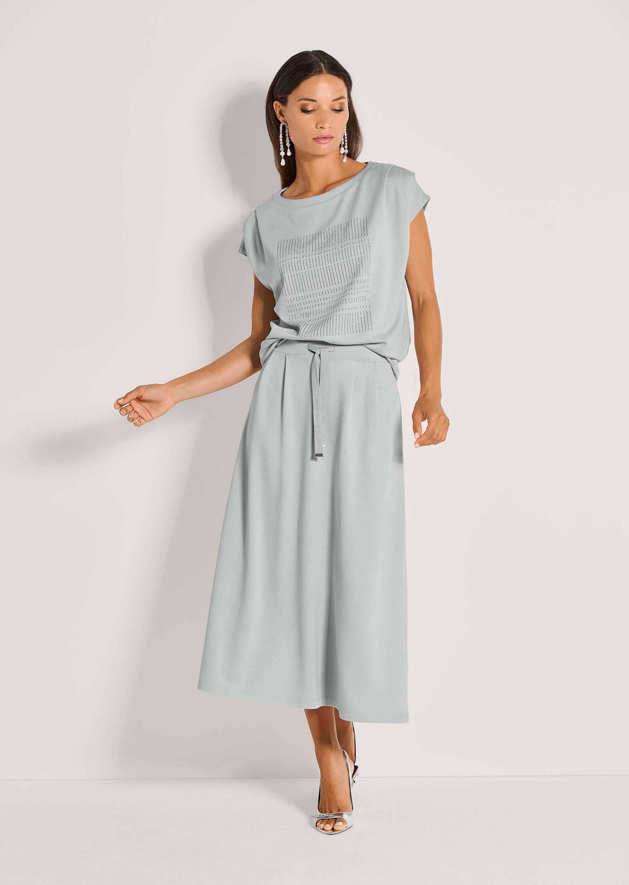 MADELEINE Midirock »Jerseyrock Viskoserock mit Schlupfbund« Dezente Bundfalten