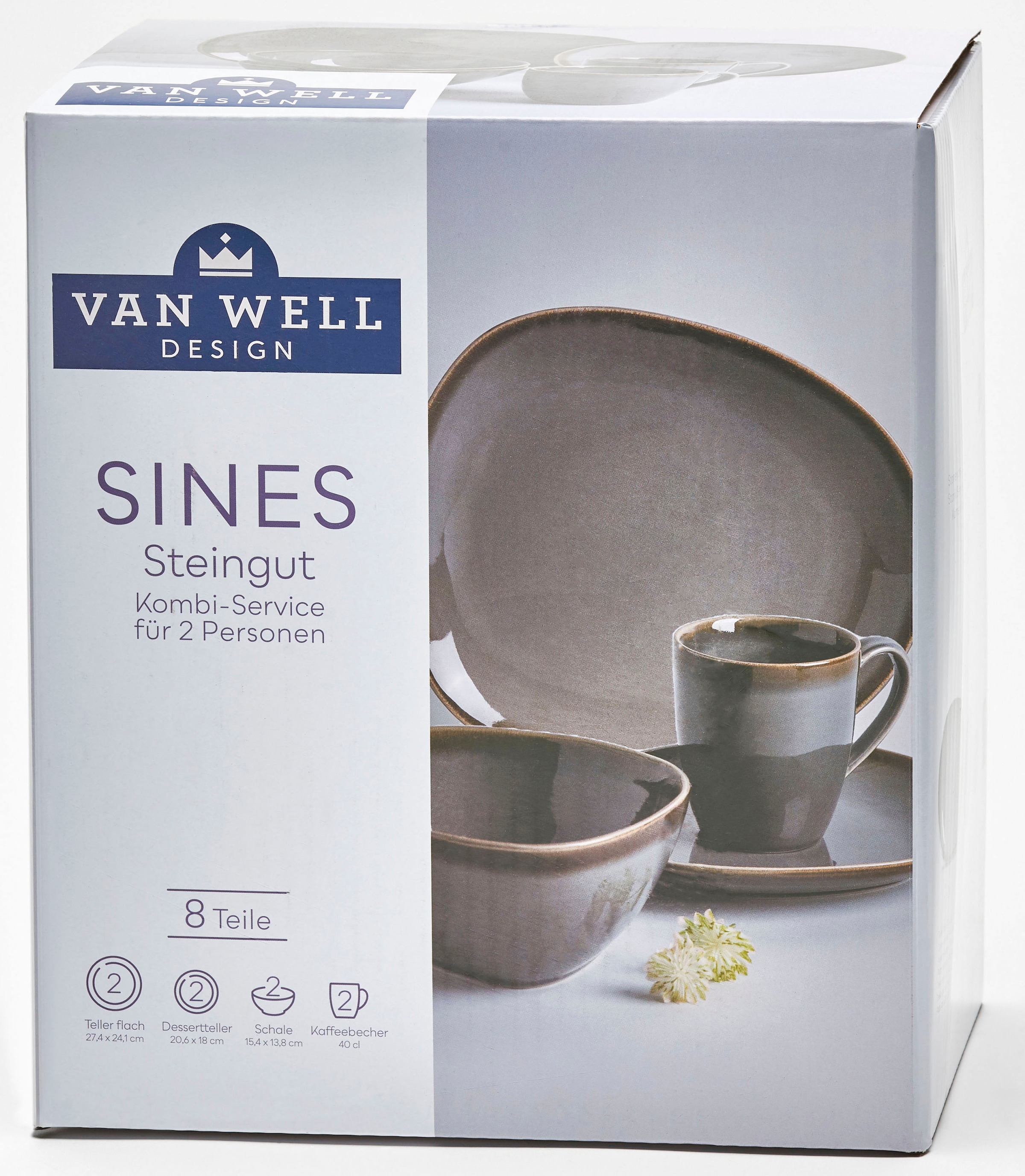 van Well Geschirr-Set »Sintra«, (Set, 8 tlg.), robust, perfekt für den täglichen Gebrauch