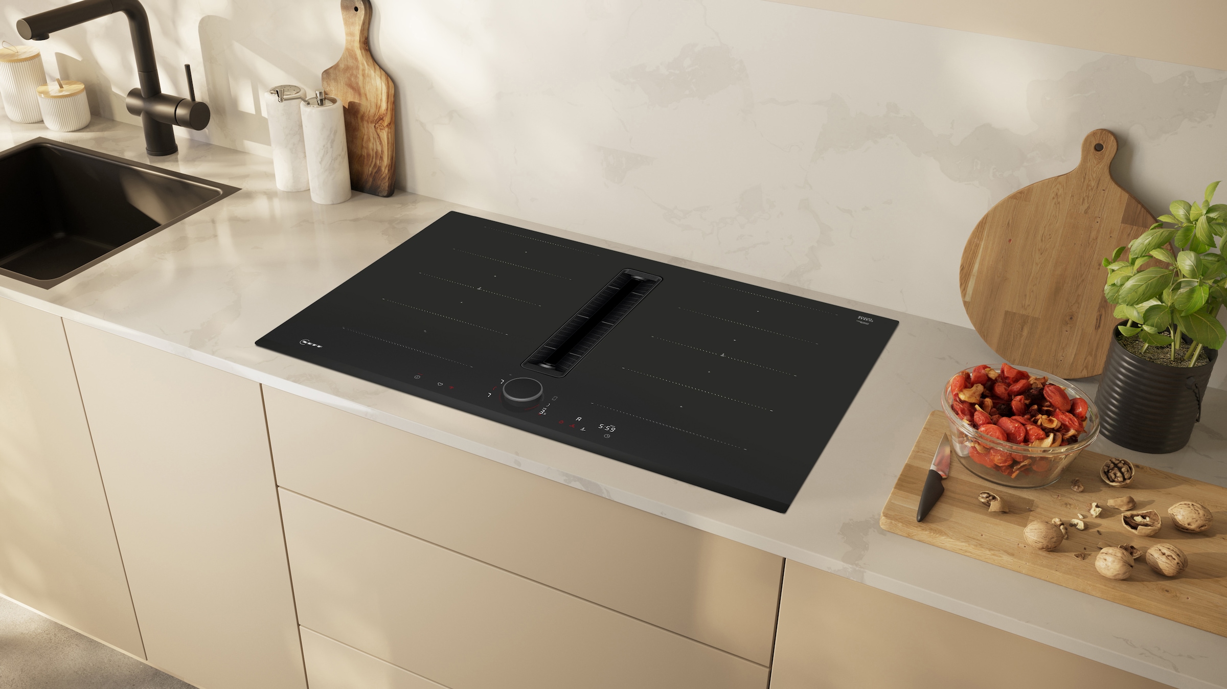 NEFF Kochfeld mit Dunstabzug »V68FUX4L0« Präzise und bequeme Steuerung mit Twist Pad® und intuitive Flexzonen