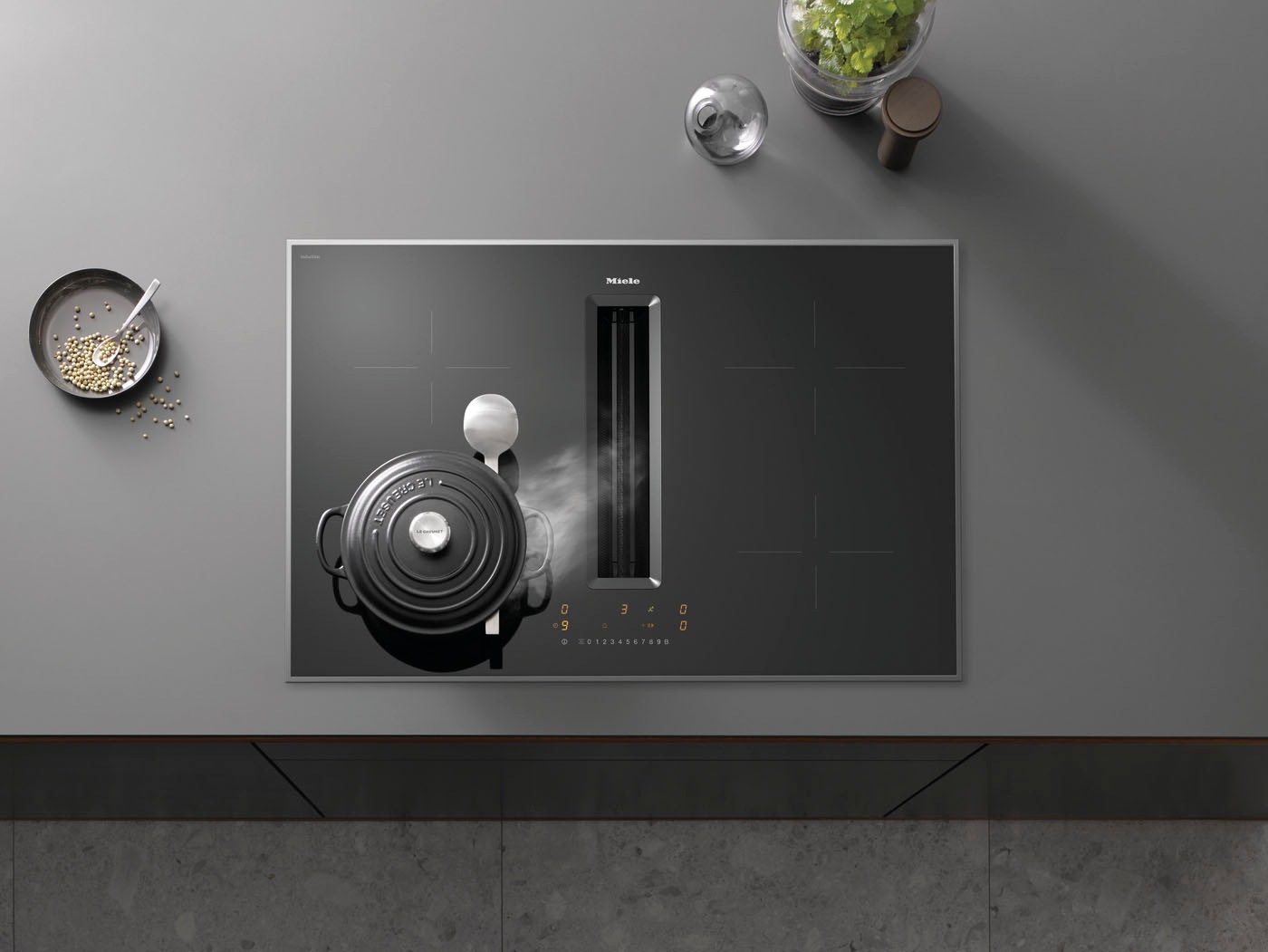 Miele Kochfeld mit Dunstabzug »KMDA7272FR-U« Geringe Lautstärke und 4 einzelne Kochzonen für Umluftbetrieb