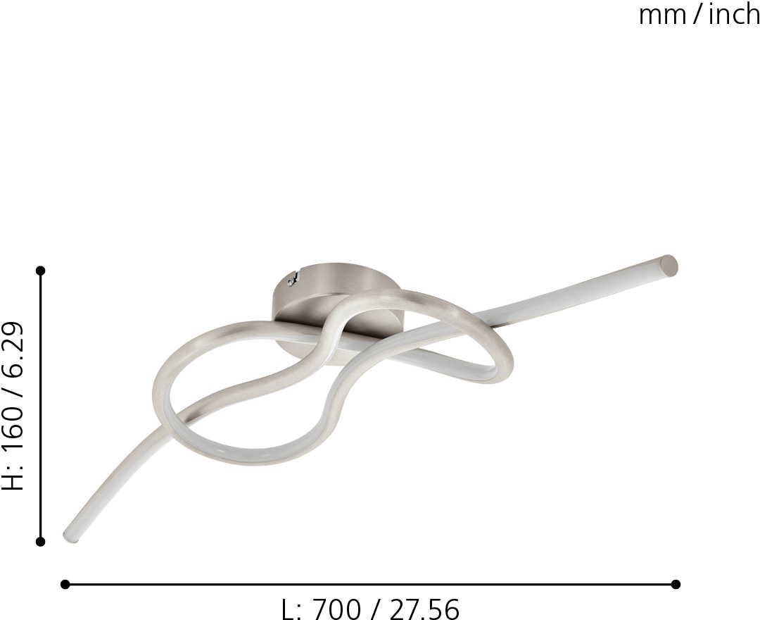 EGLO Deckenleuchte »NOVAFELTRIA« LED-Board 1 Stk. Warmweiß Deckenlampe, Wohnzimmerlampe, Flurlampe Decke in Nickel-Matt, Weiß