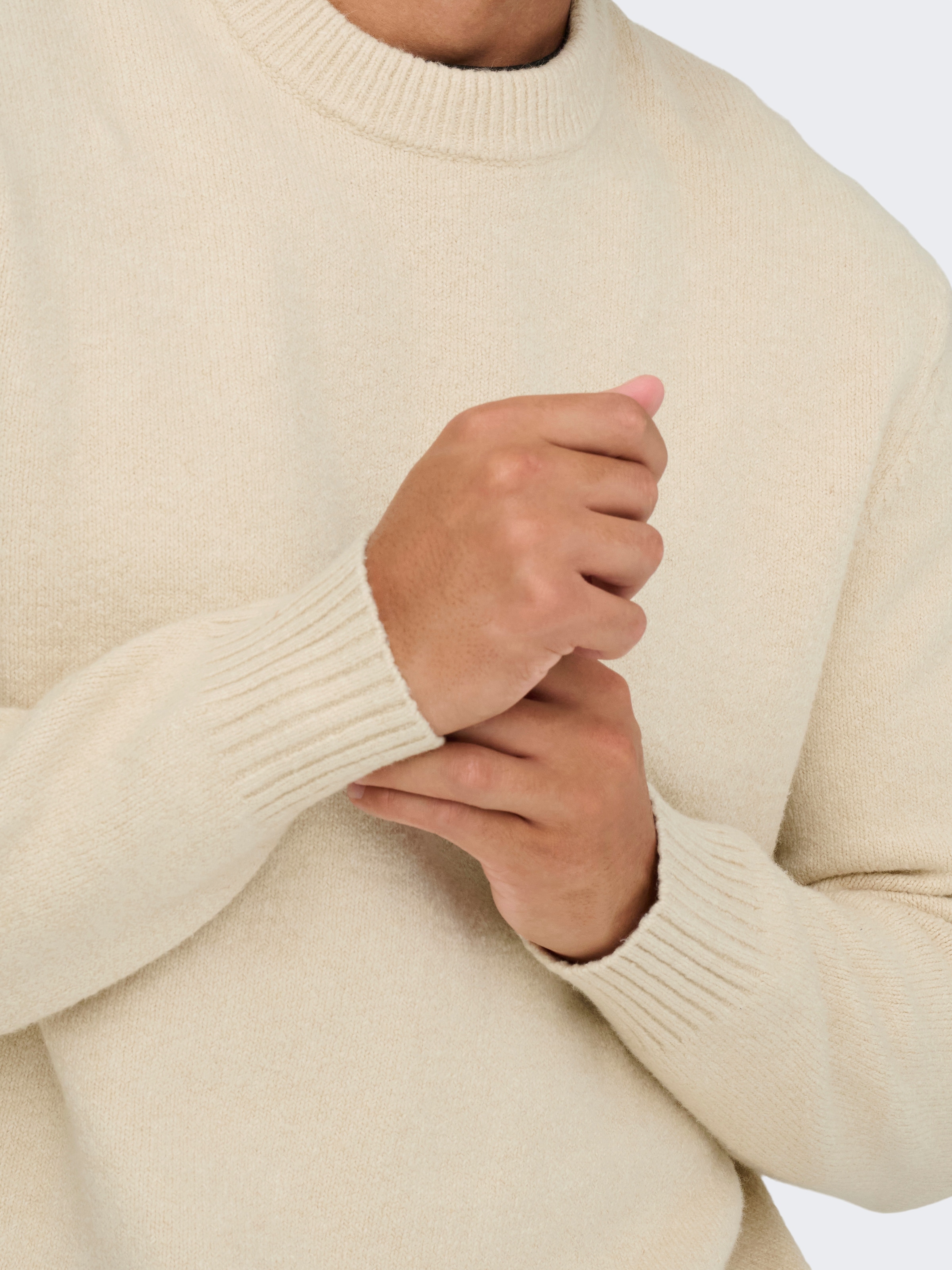 ONLY & SONS Rundhalspullover »ONSJAMES RLX CREW KNIT« Baumwollmischung, relaxed fit