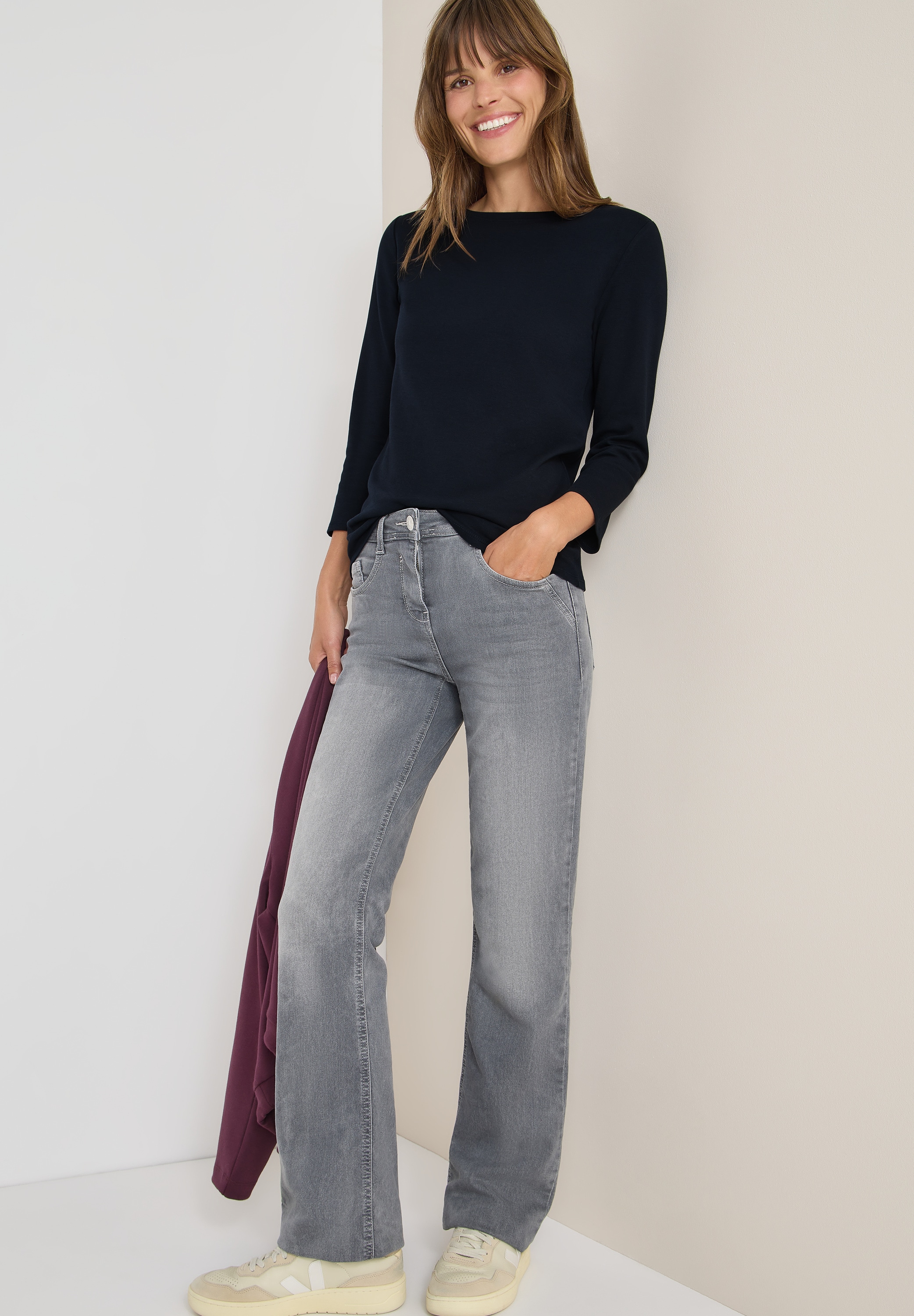 Cecil 3/4-Arm-Shirt mit U-Boot-Ausschnitt