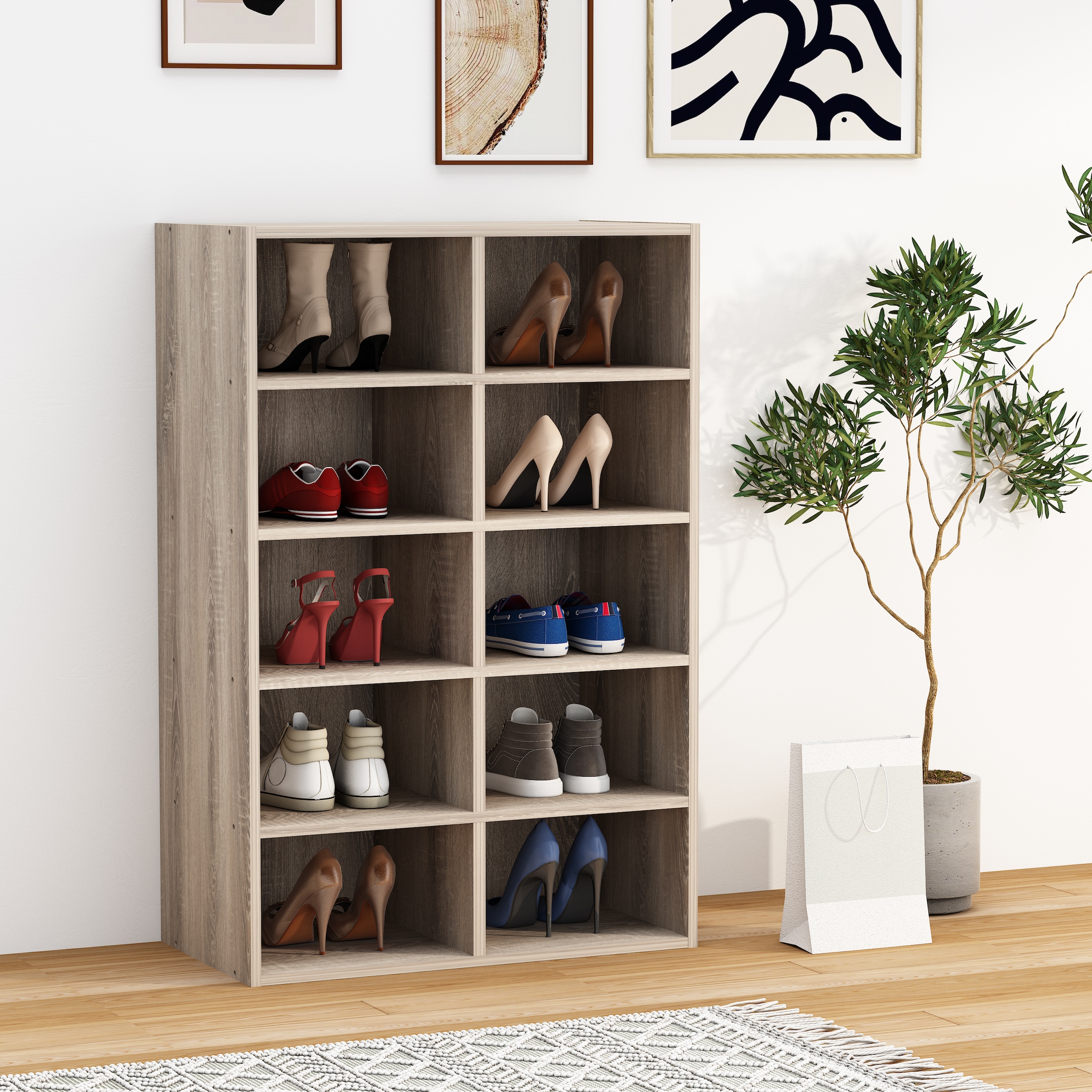 VCM Schuhregal »Holz Regal Schuhschrank Schuhregal Hinsol M«