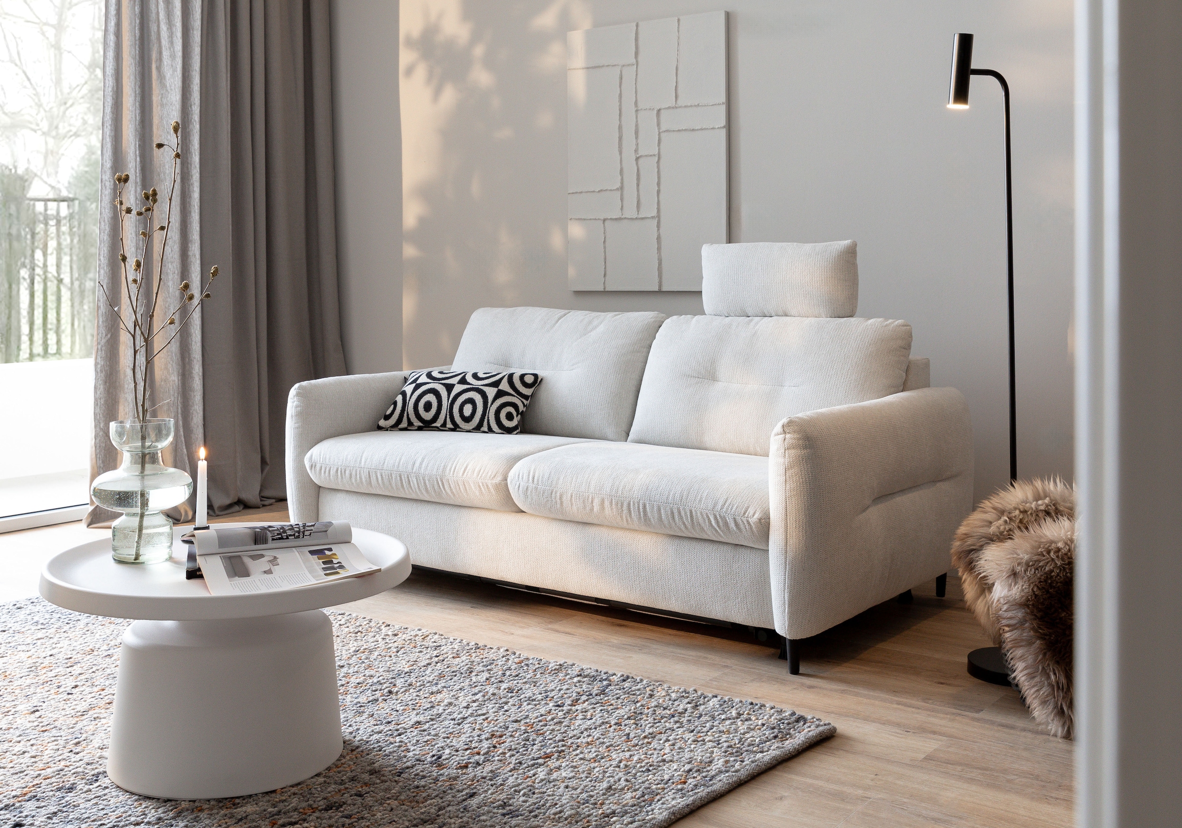 Home affaire 2-Sitzer »Clevina, Dauer-Schlafsofa mit Kaltschaummatratze, Breite 176 cm« Sofa & Bett in einem – kinderleicht ausklappbar & freistellbar im Raum