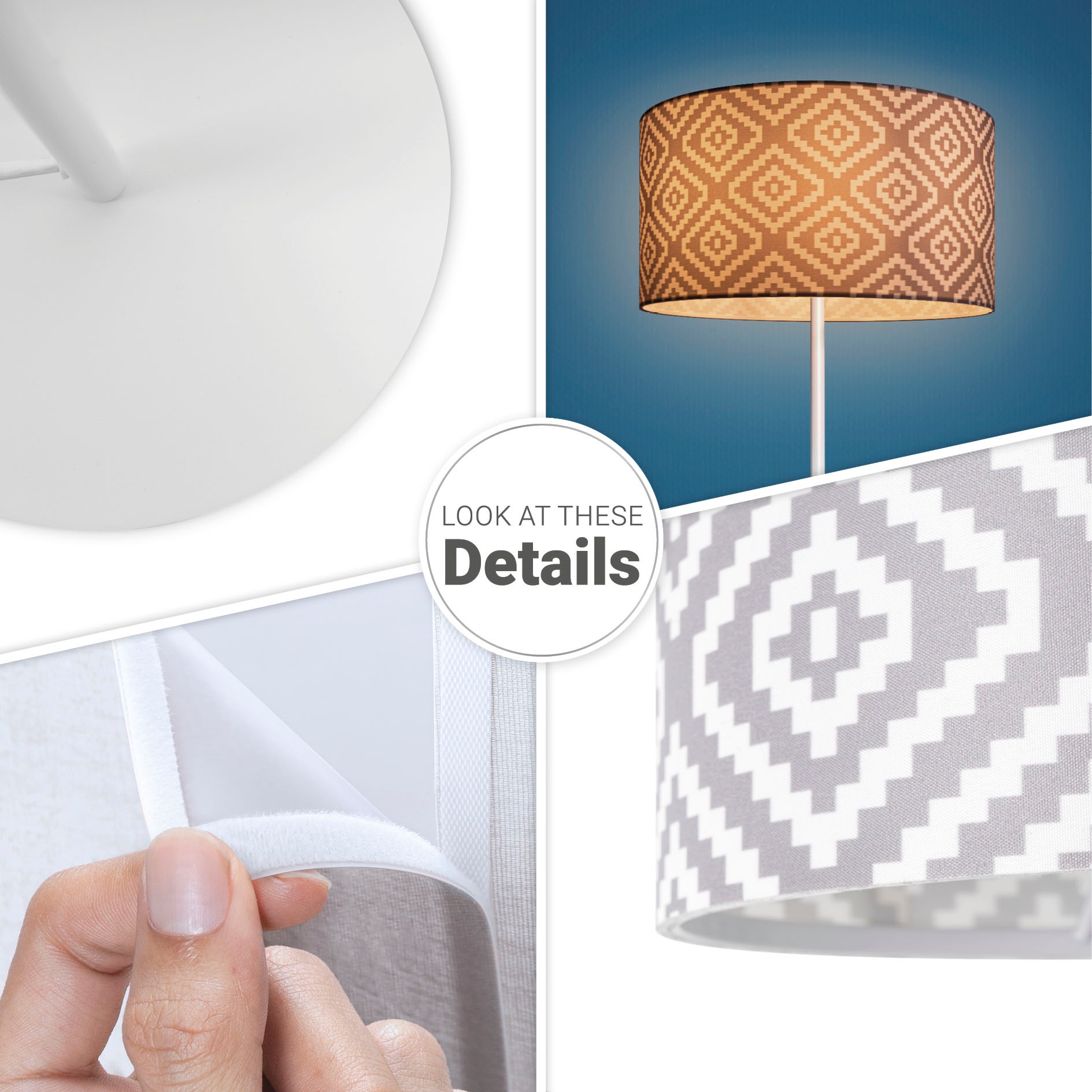 Paco Home Stehlampe »Luca Stella« E27 Standleuchte Stoff Lampenschirm Retro Vintage E27 Textilschirm