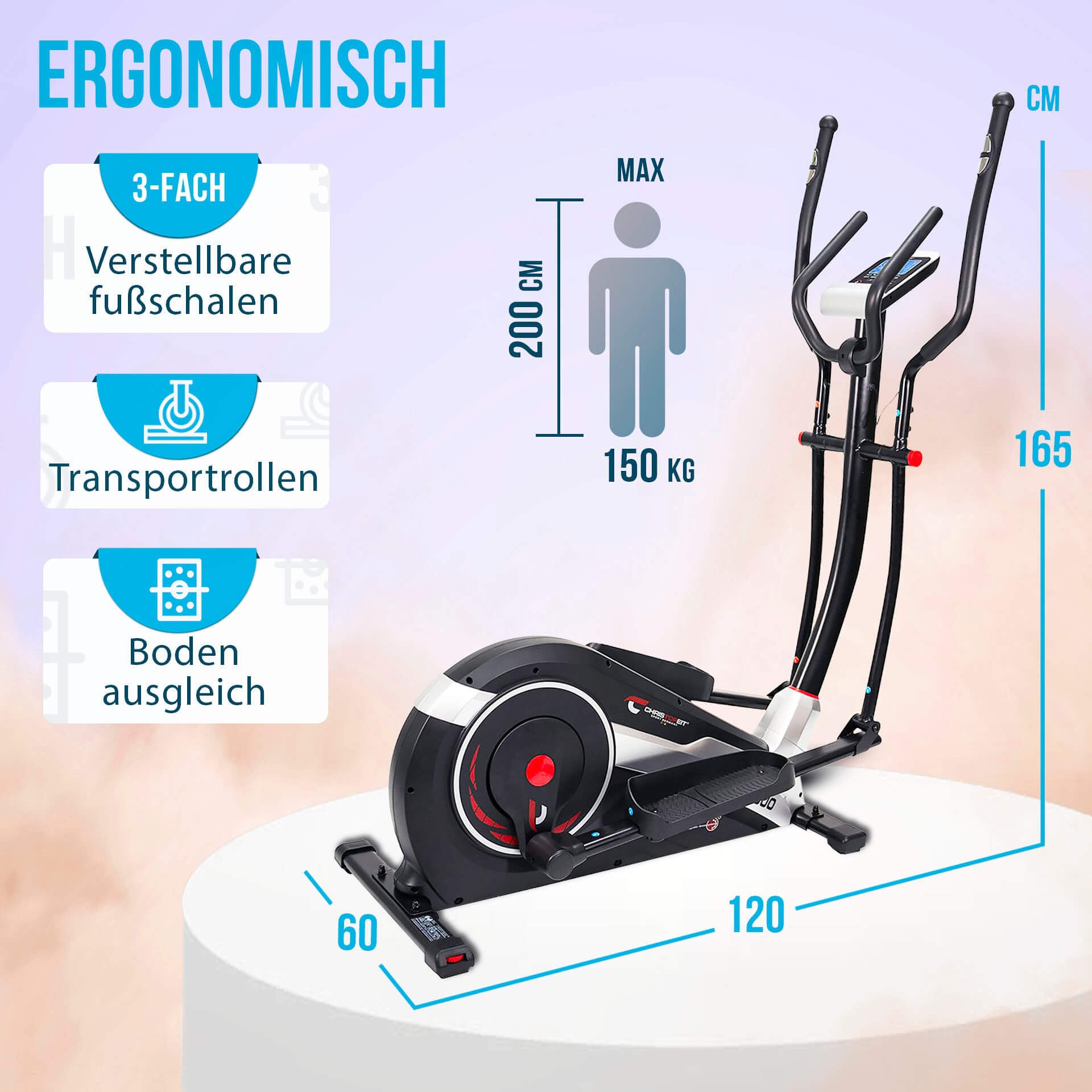 Christopeit Sport® Crosstrainer-Ergometer »AX 8000«