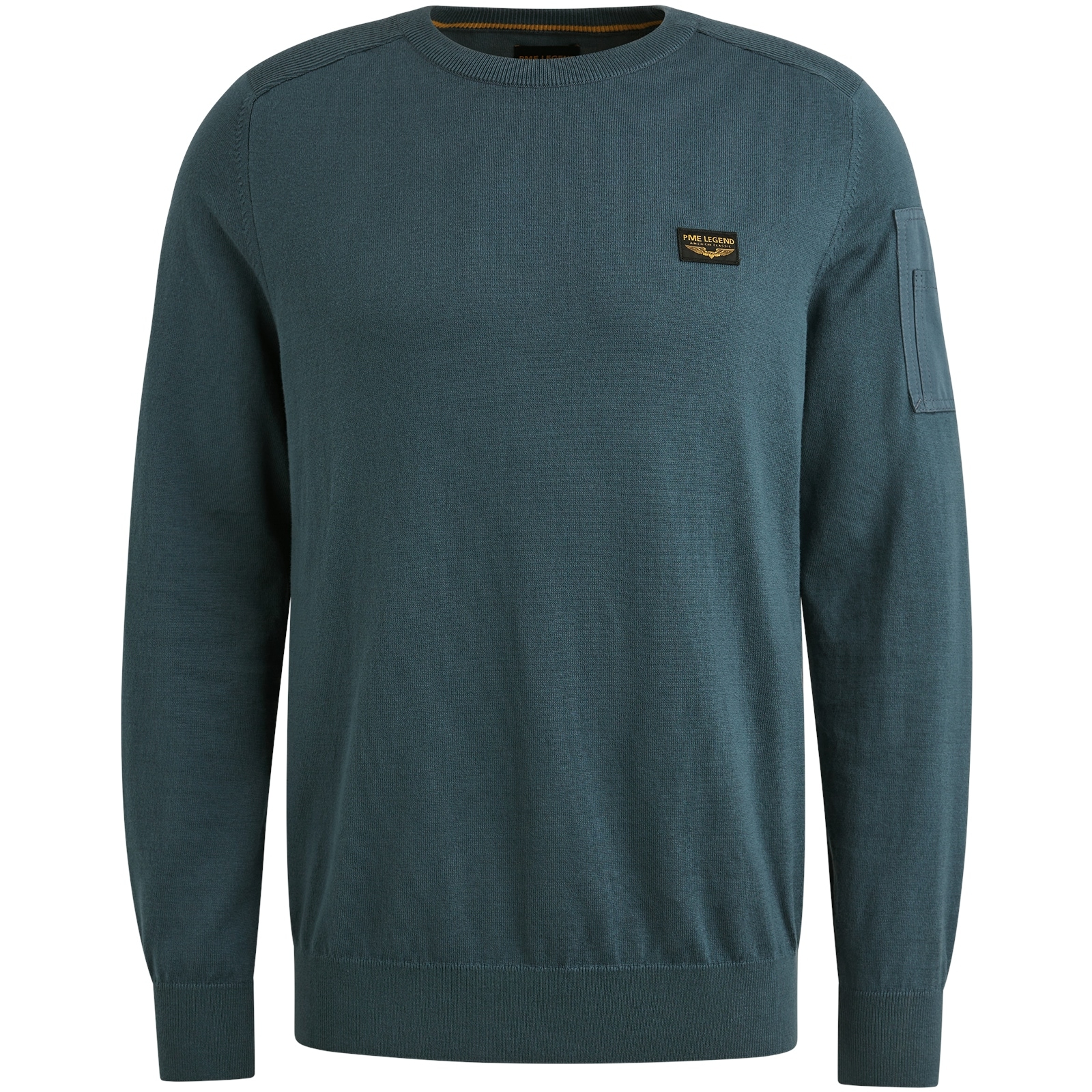 PME LEGEND Rundhalspullover mit Logo Stickerei