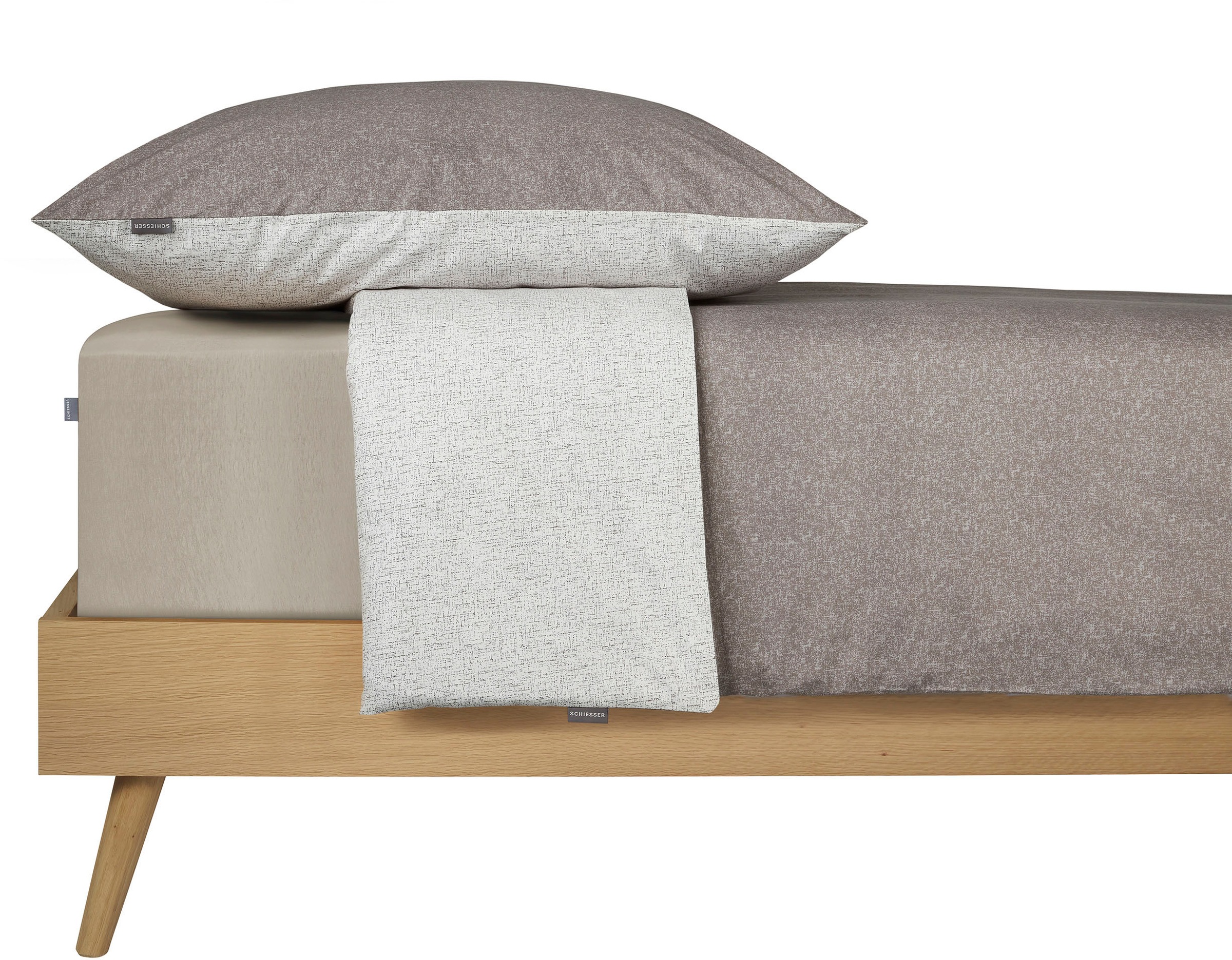 Schiesser Wendebettwäsche »Vinnie aus weicher Baumwolle mit edlem Melangeeffekt«, MADE IN GREEN by OEKO-TEX®-zertifiziert