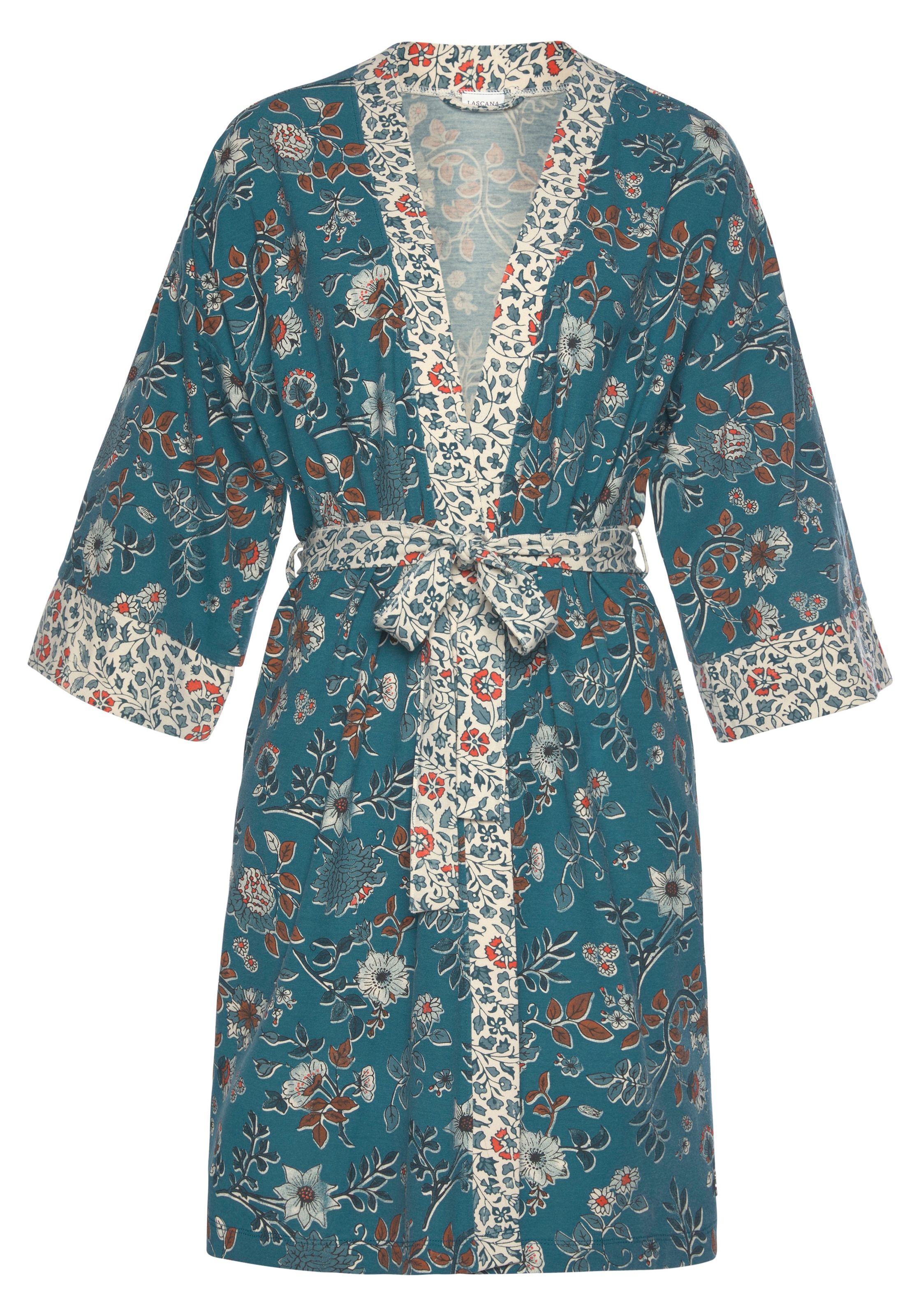 LASCANA Kimono, mit Blumen Allover-Druck