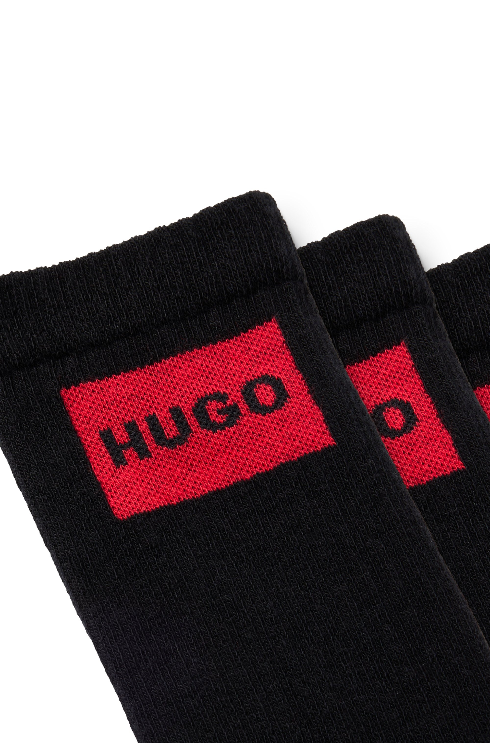 HUGO Underwear Freizeitsocken »3P QS RIB LABEL«, (Packung, 3 Paar, 3er), mit kontrastfarbenen HUGO Logo