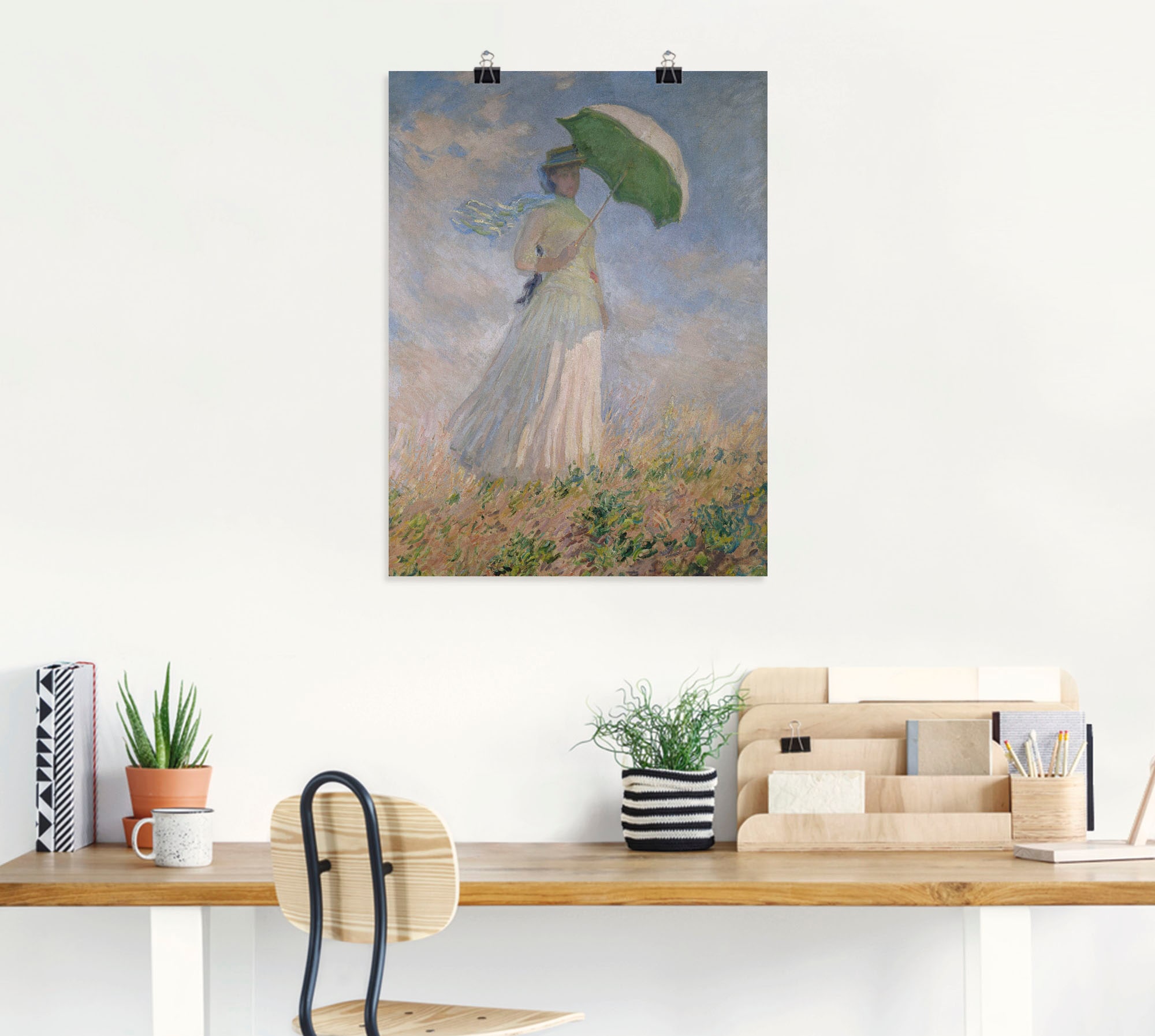 Artland Kunstdruck »Frau mit Sonnenschirm, Susanne Hoschedé«, Frau, (1 St.), als Leinwandbild, Wandaufkleber oder Poster in versch. Größen